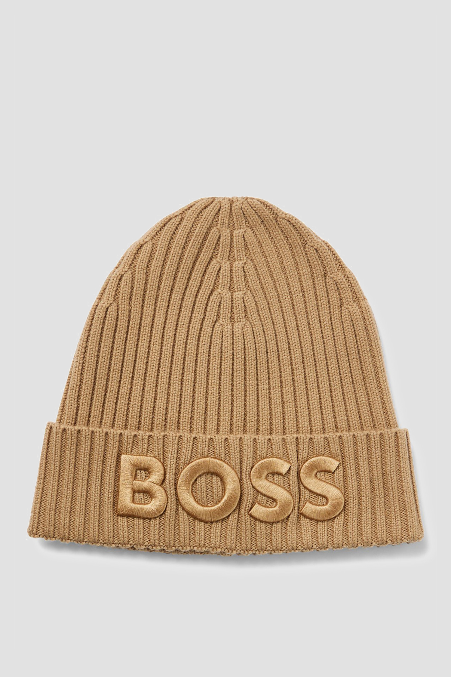 Женская бежевая шерстяная шапка BOSS 50497815;260