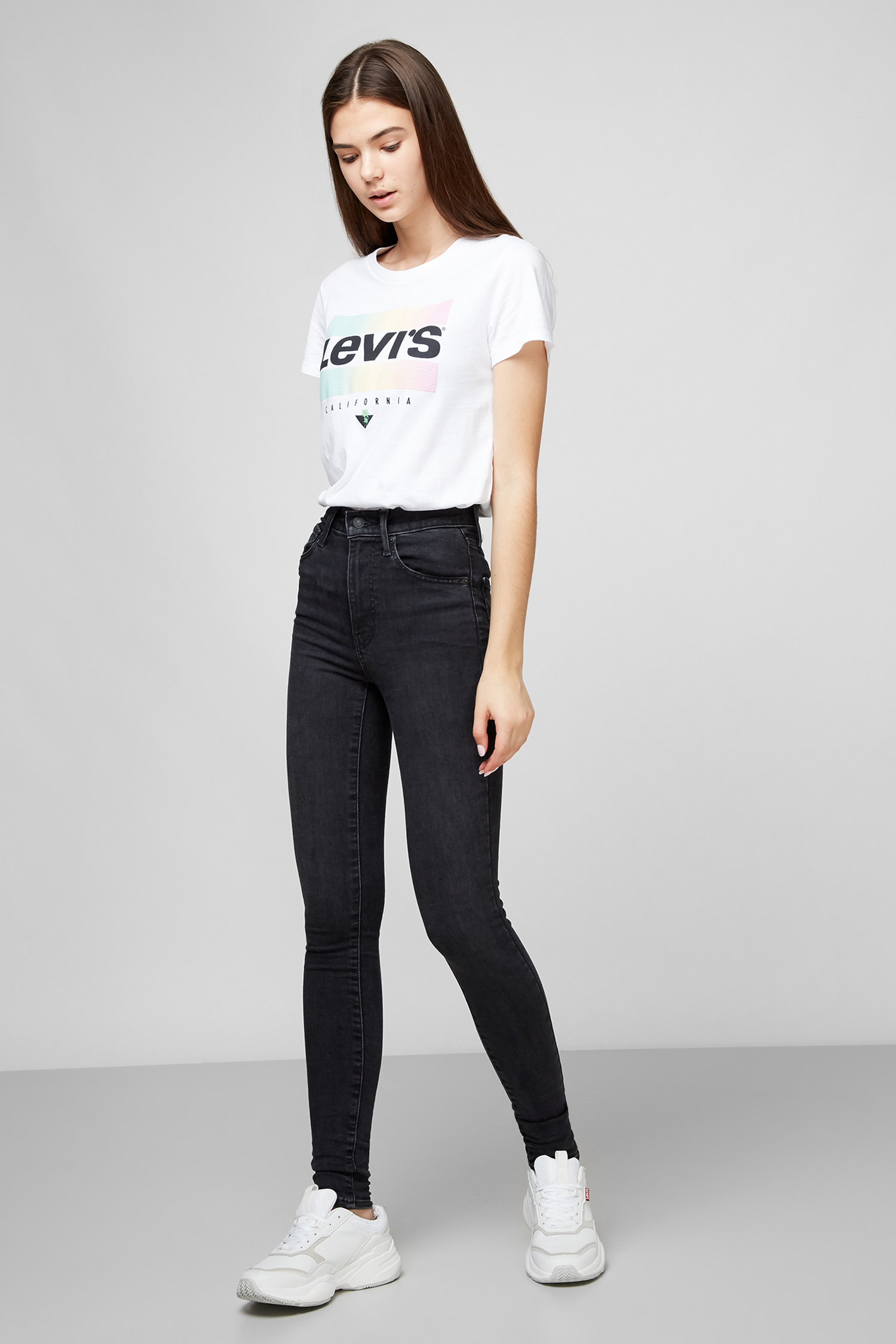 Черные джинсы Mile High Super Skinny для девушек Levi’s® 22791;0147