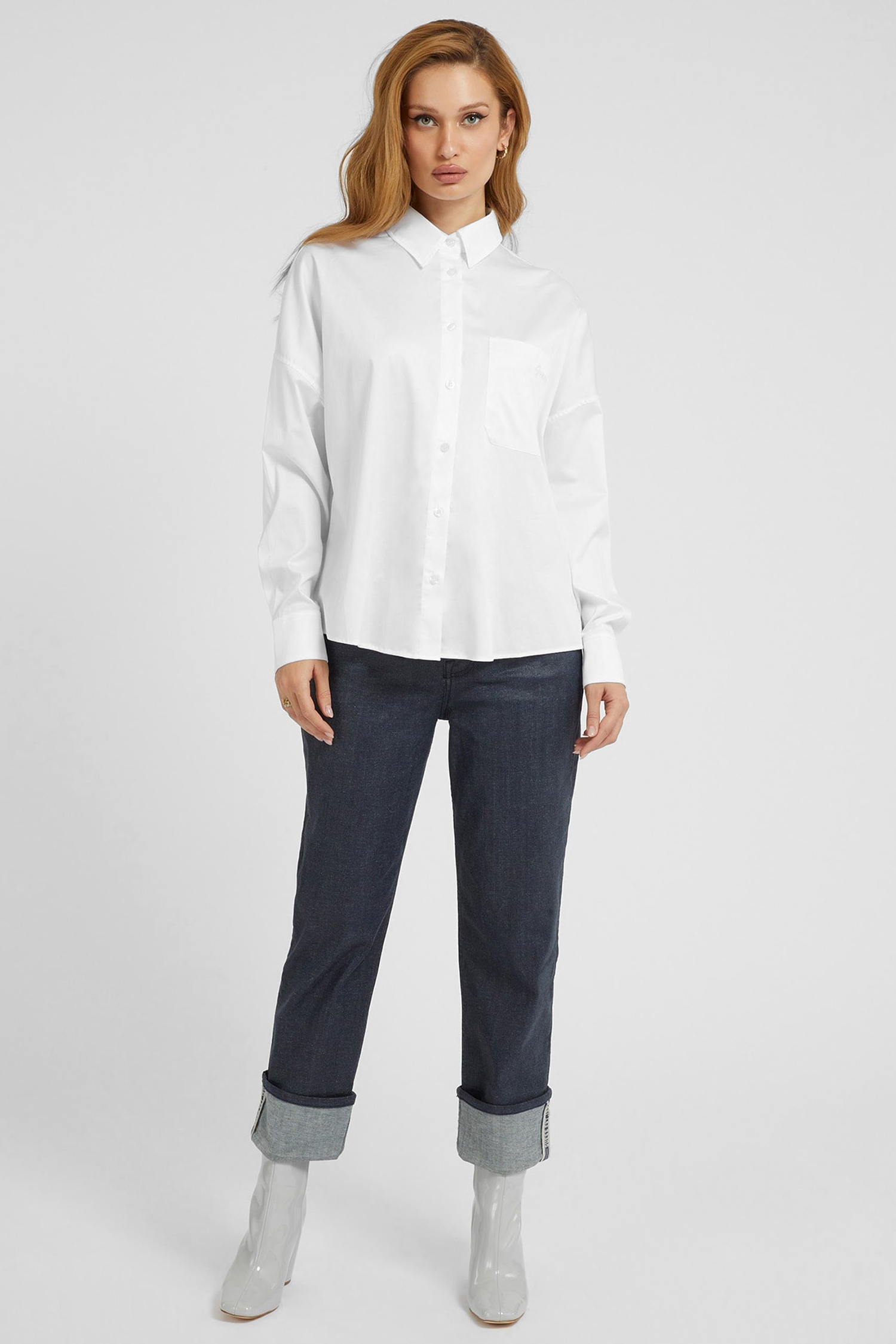 Жіноча біла сорочка Guess W3RH57.WAF10;G011