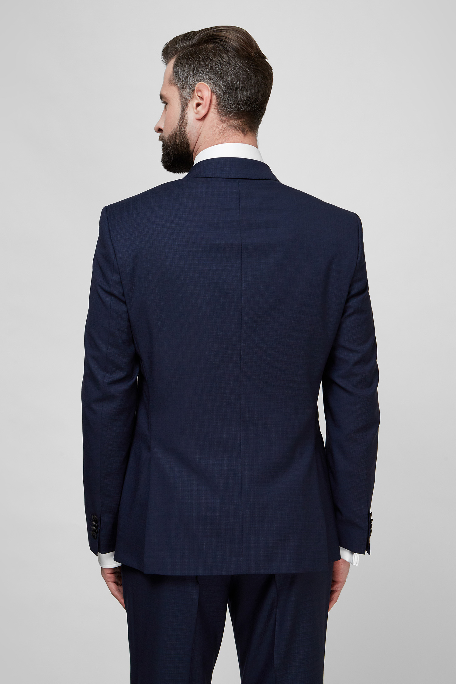 Мужской темно-синий шерстяной пиджак BOSS 50469536;404