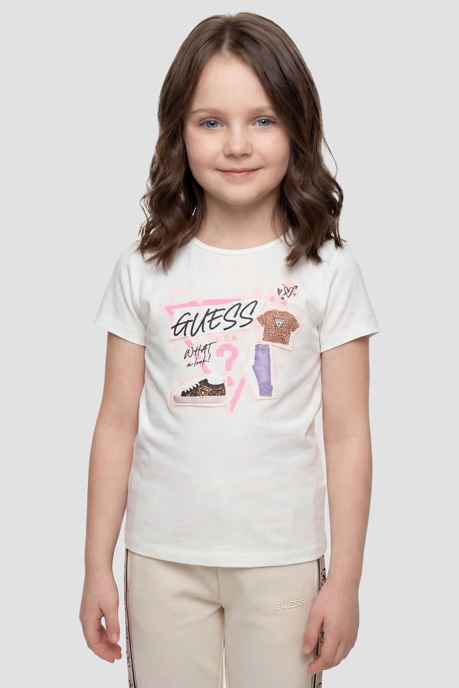 Детская белая футболка Guess Kids J6YI02.K3667;G011