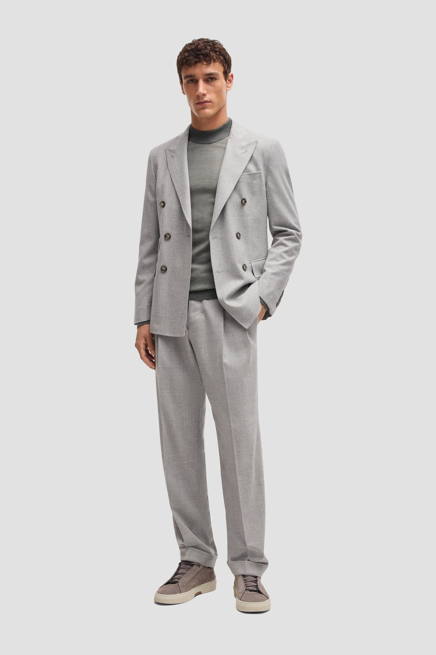 Мужской серый шелковый гольф BOSS 50526659;030