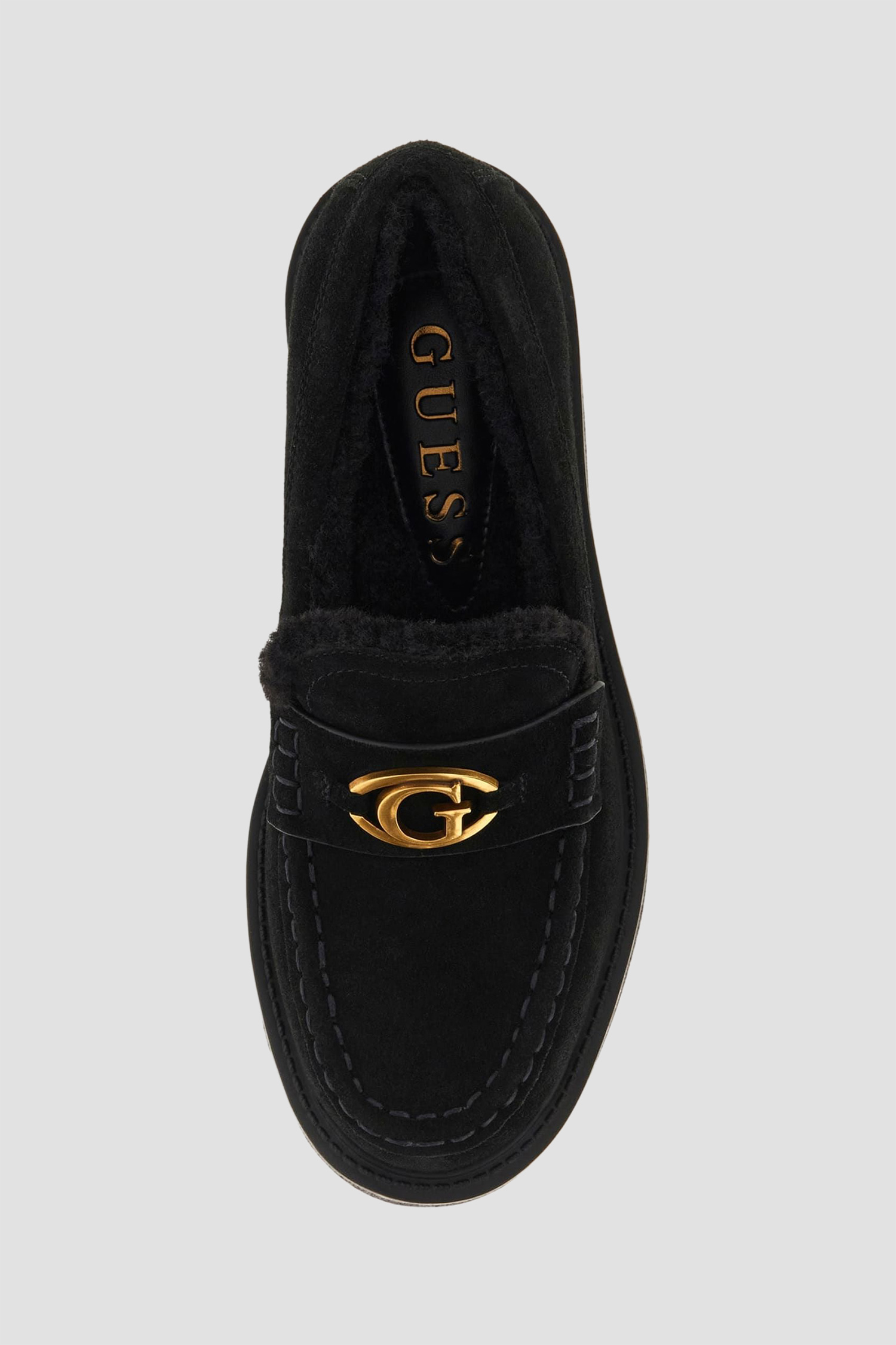 Женские черные замшевые лоферы Guess FLFYKY.SUE14;BLKBL