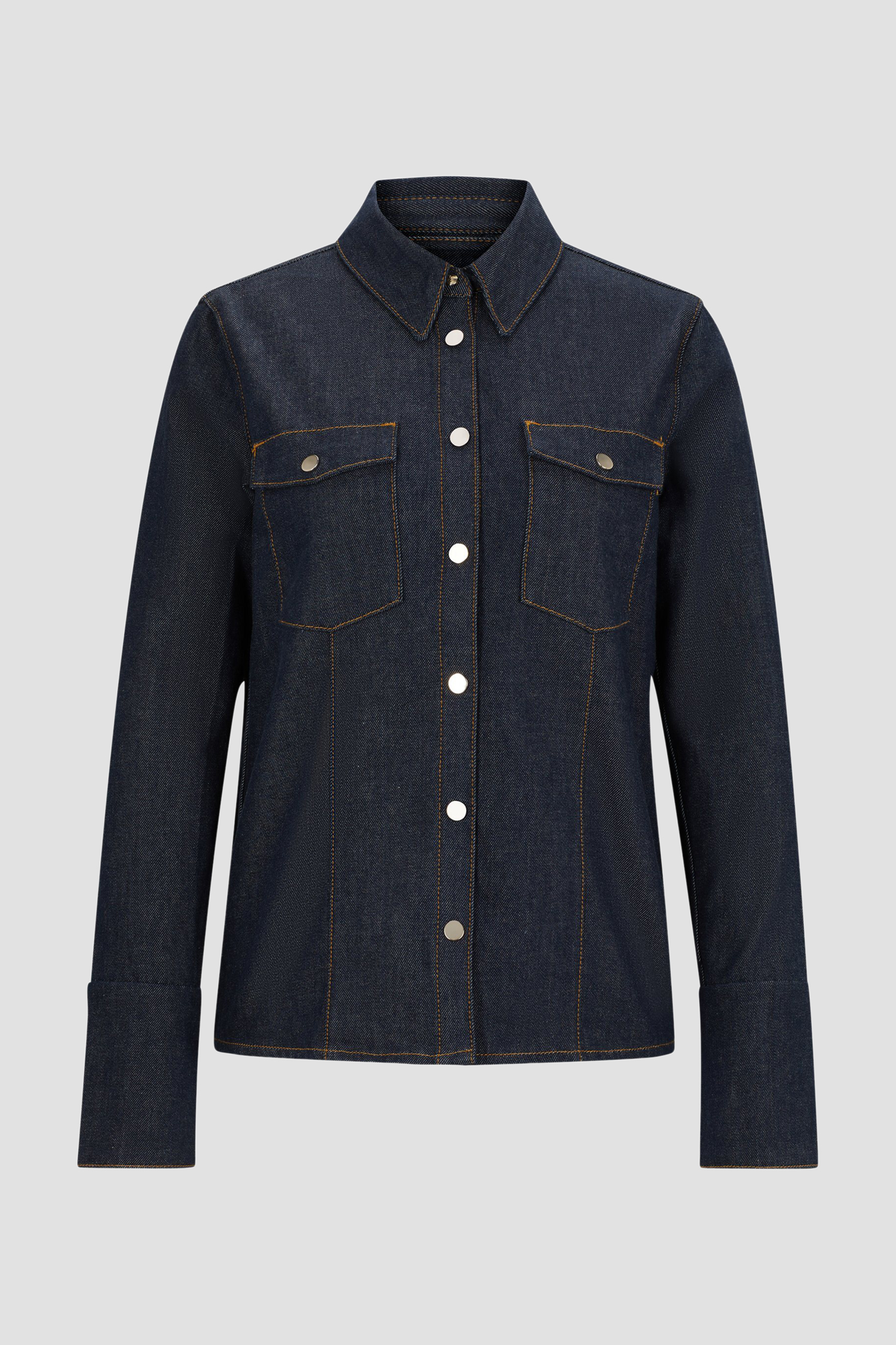 Жіноча темно-синя джинсова сорочка BOSS 50513315;400