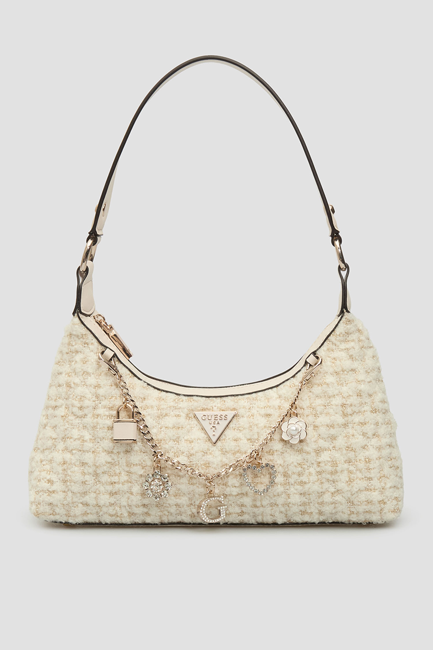 Жіноча біла твідова сумка Guess HWAT86.79180;IVO
