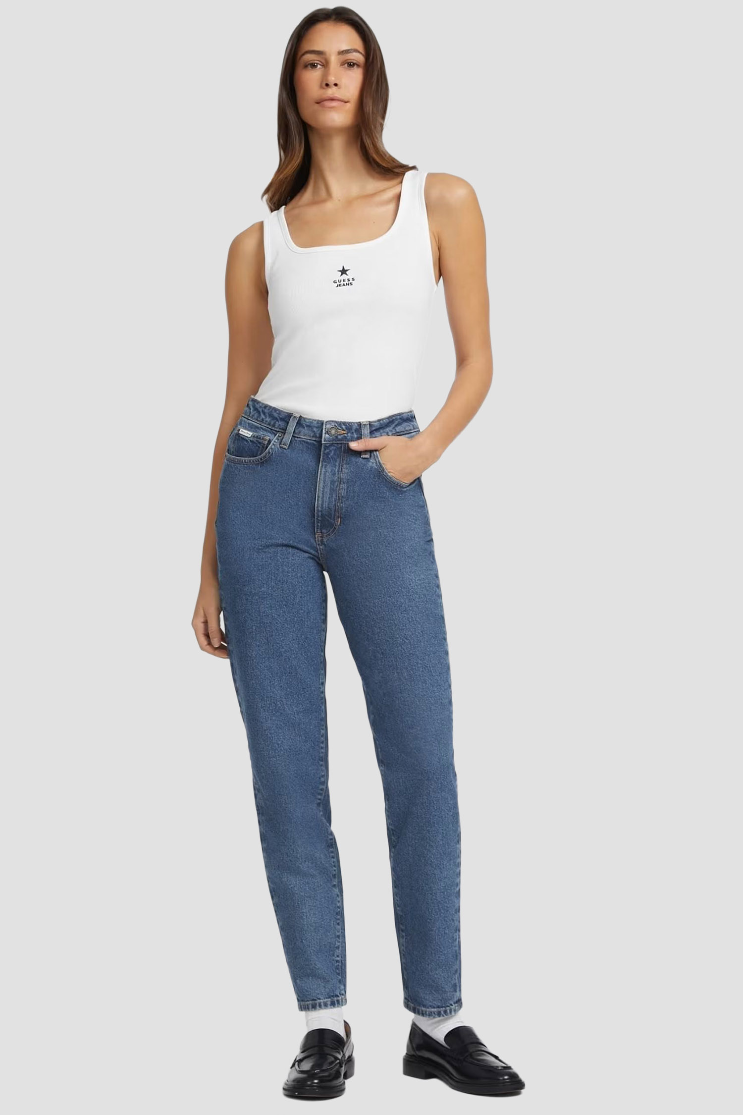 Женская белая майка Guess Jeans W4YP48.KA0H1;G011