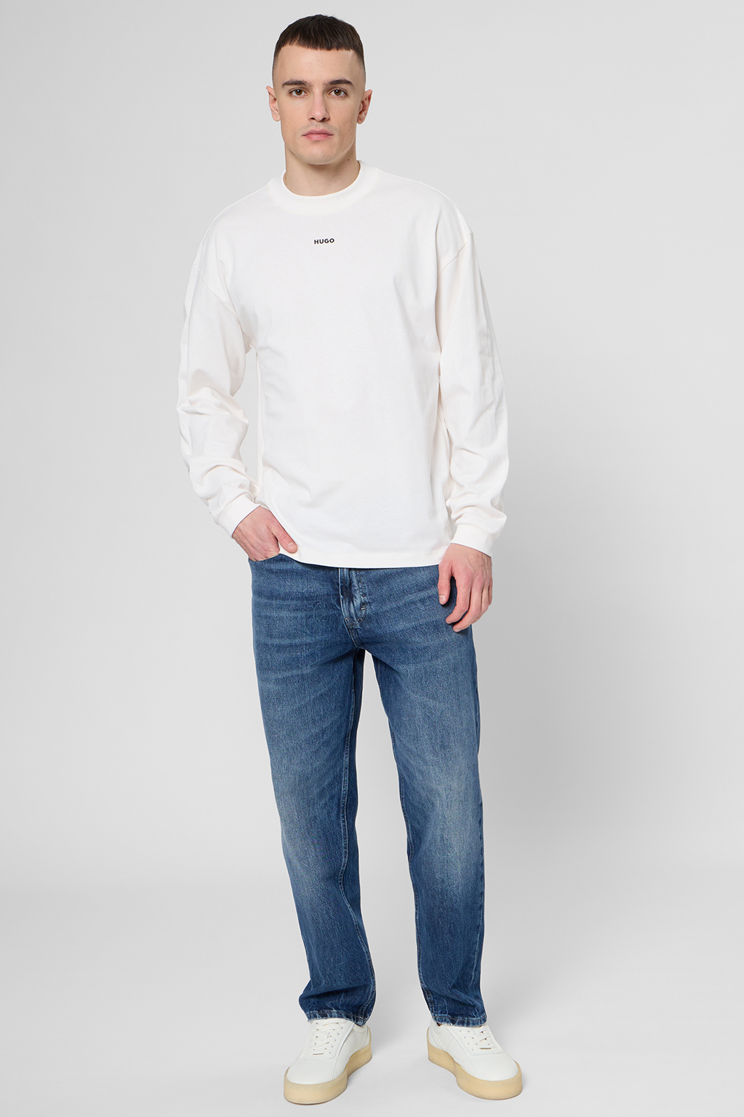 Чоловічий білий лонгслів HUGO 50511029;102