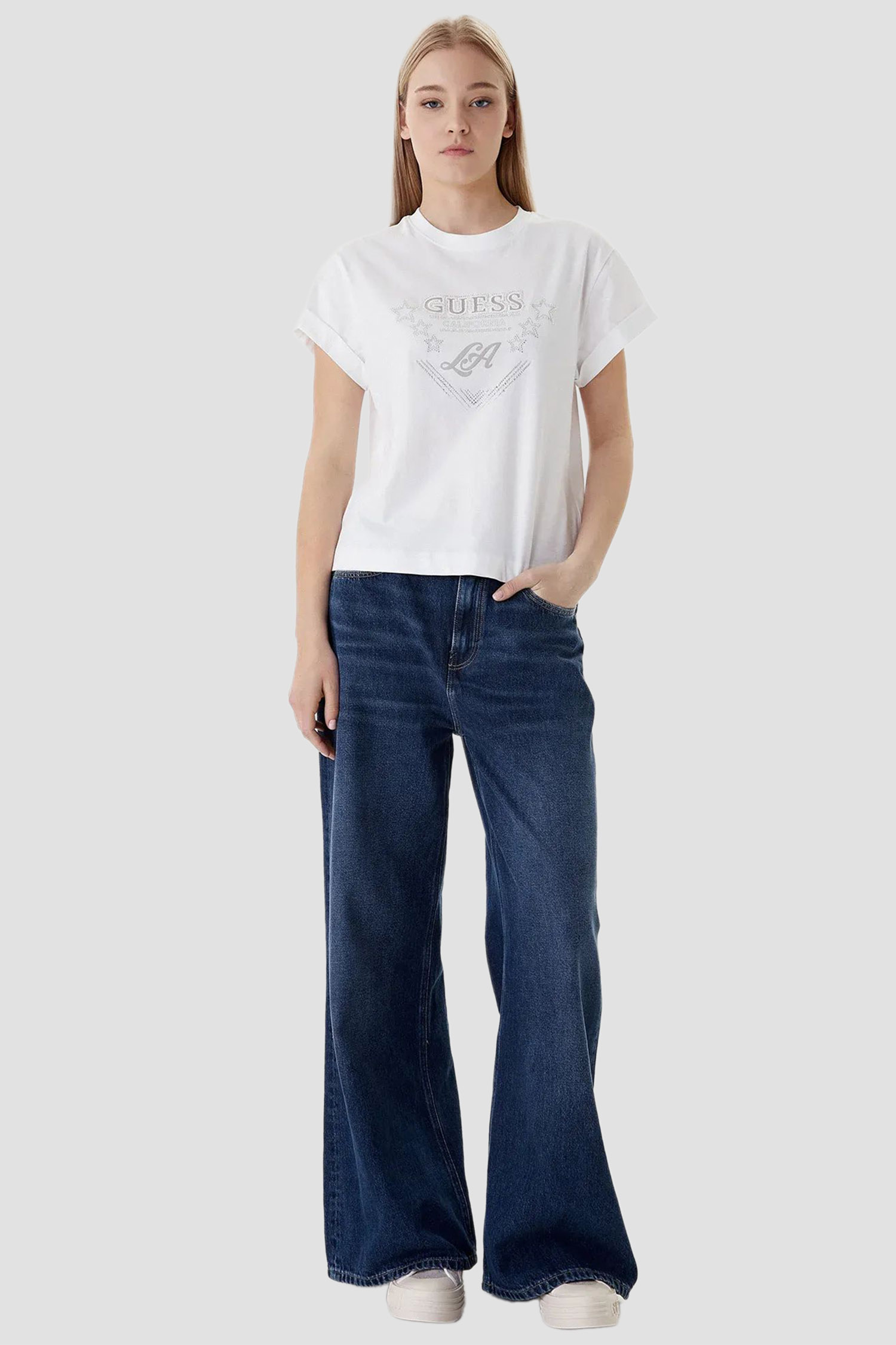Жіноча біла футболка Guess W6RI30.I3Z14;G011