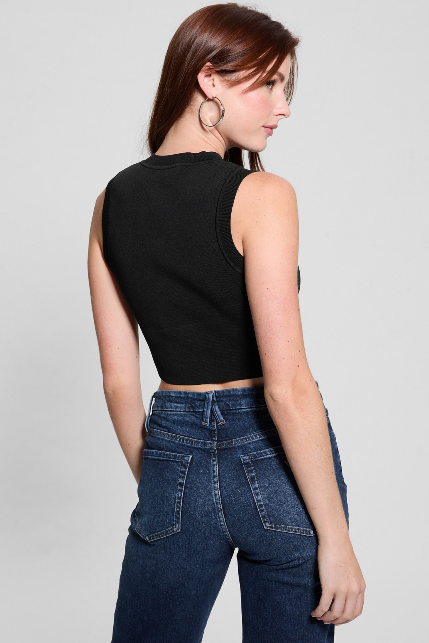 Женский черный топ Guess W4GZ34.Z3F40;JBLK