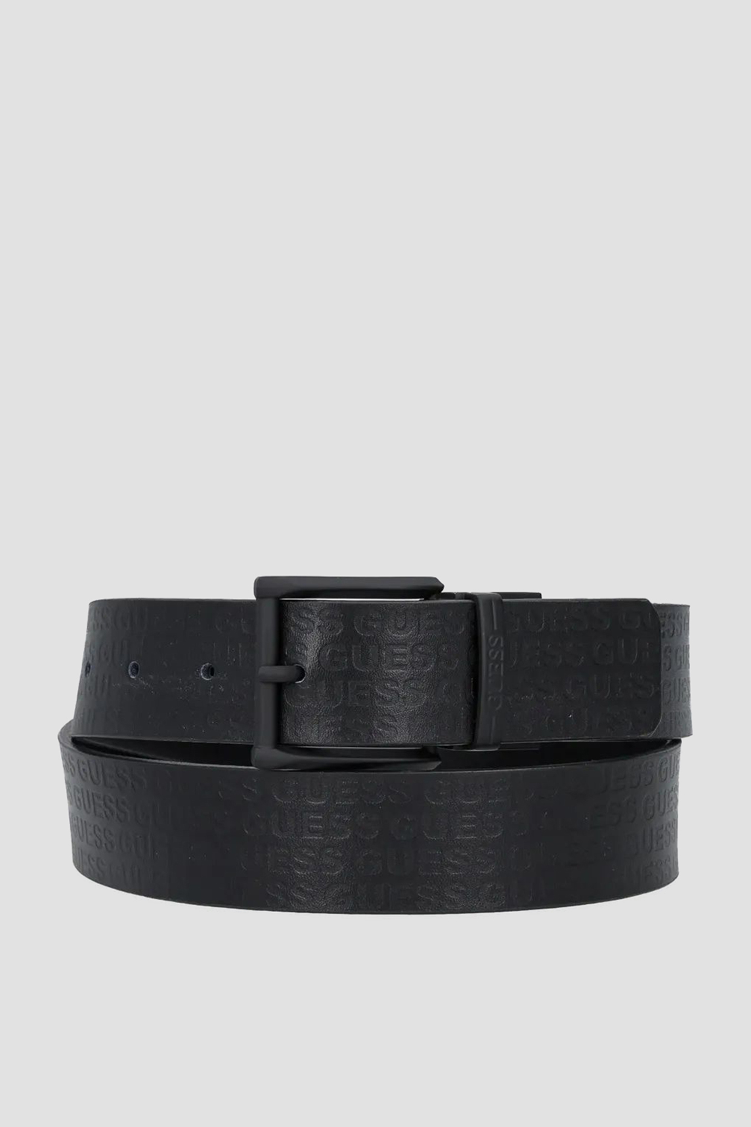 Мужской черный ремень с узором Guess BM7820.P5335;BLA