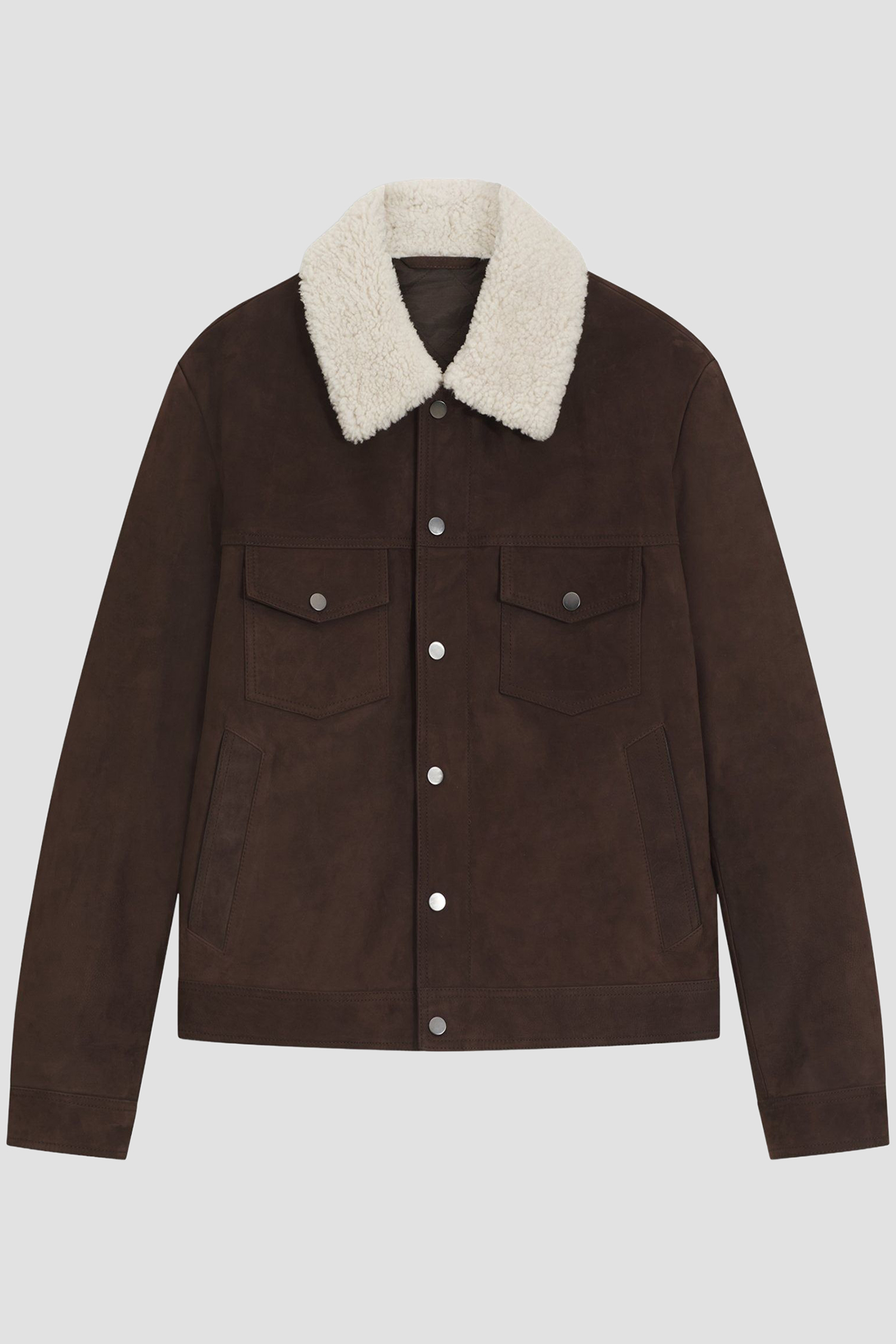 Чоловіча темно-коричнева замшева куртка BECKHAM x BOSS BOSS 50550409;244