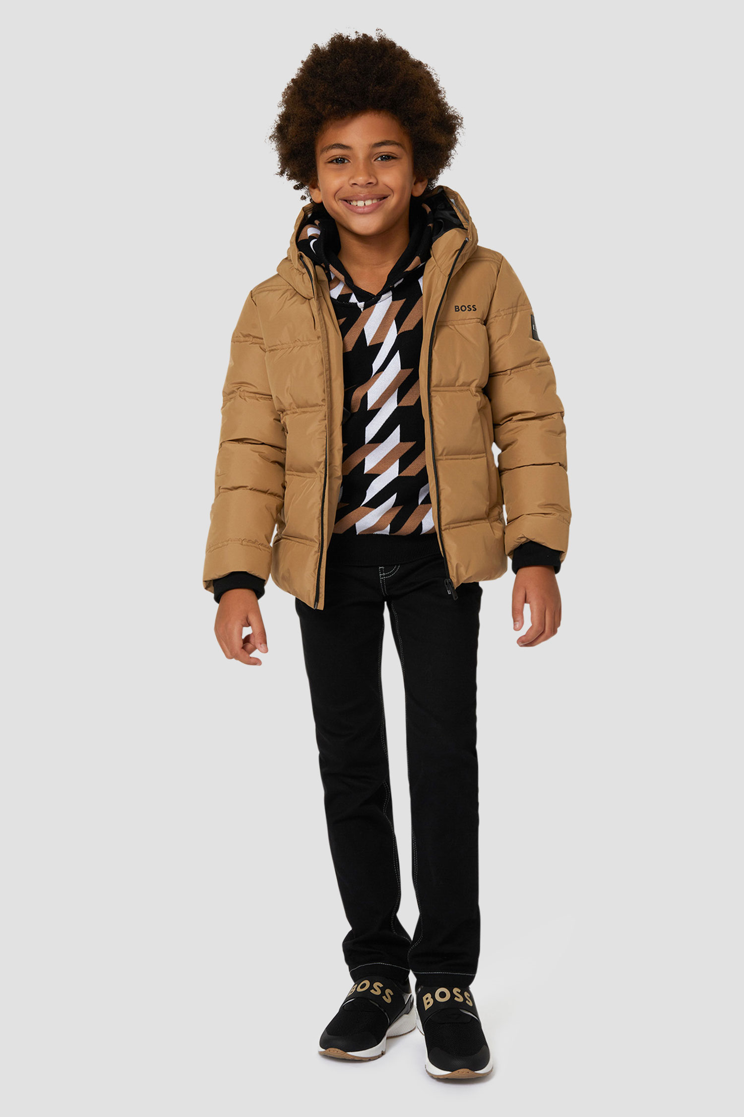 Детское худи с узором BOSS kids J25Q10;M13