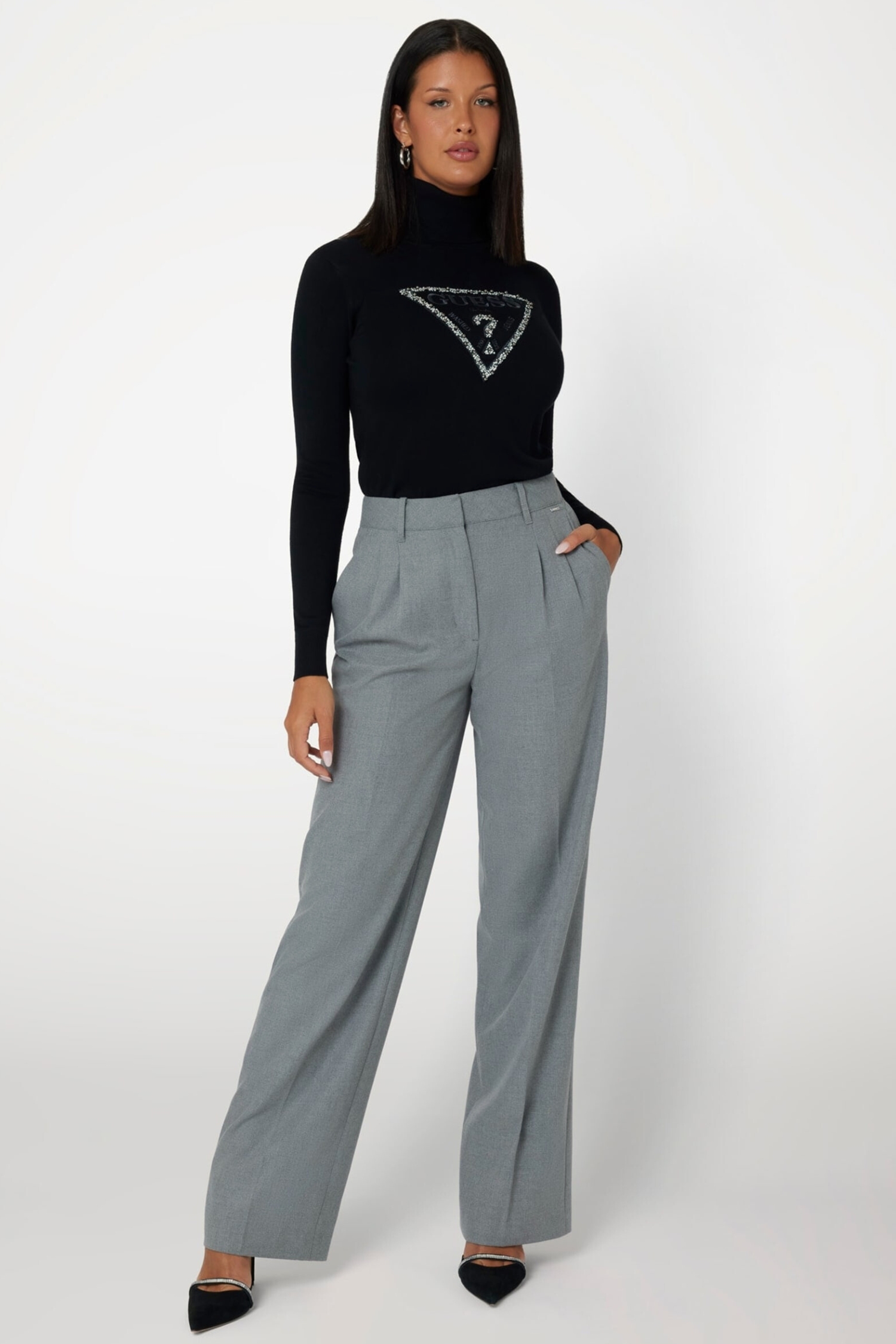 Жіночі сірі брюки Guess W4BB02.WGIF2;CGYH