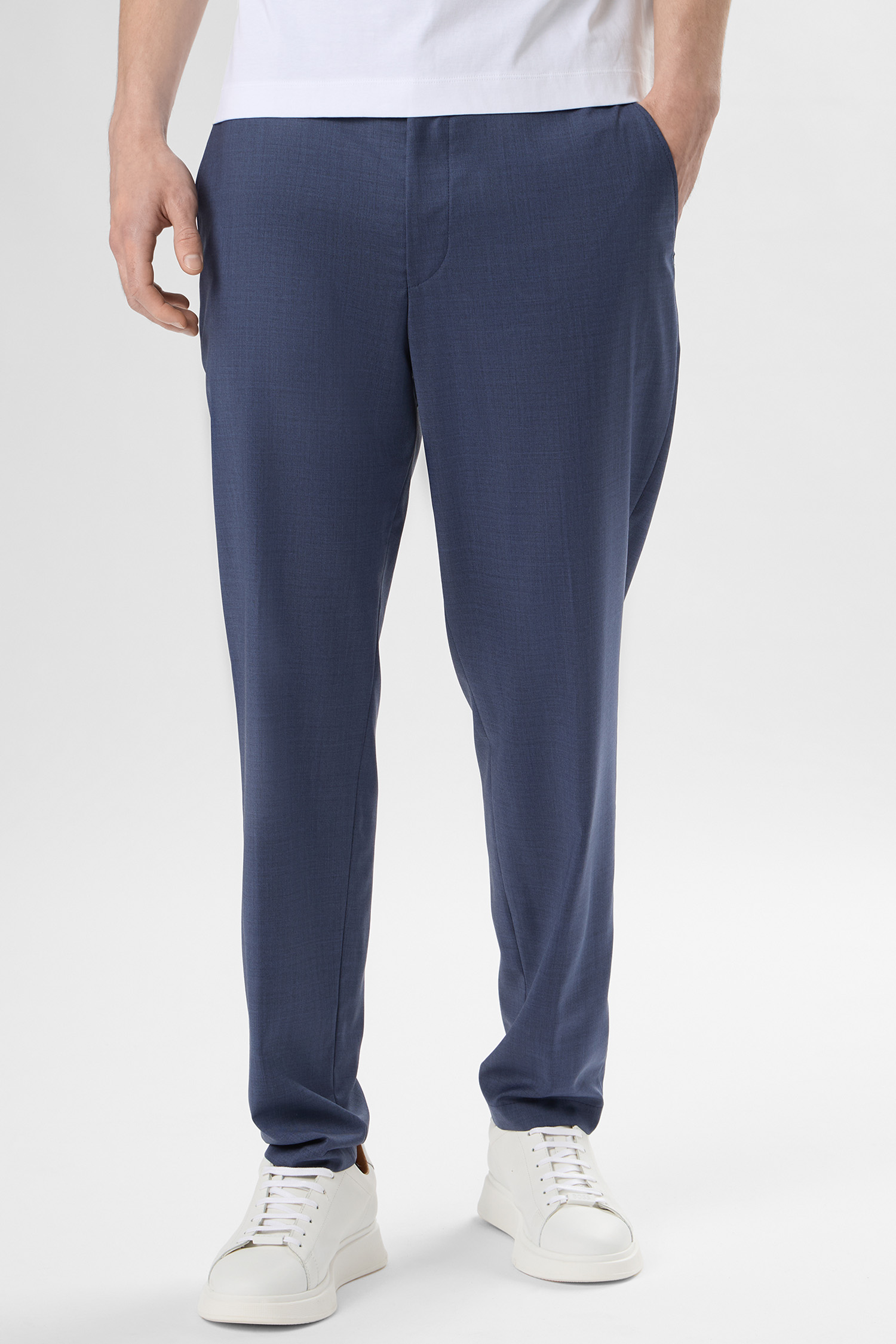 Мужские темно-синие шерстяные брюки BOSS 50561986;466