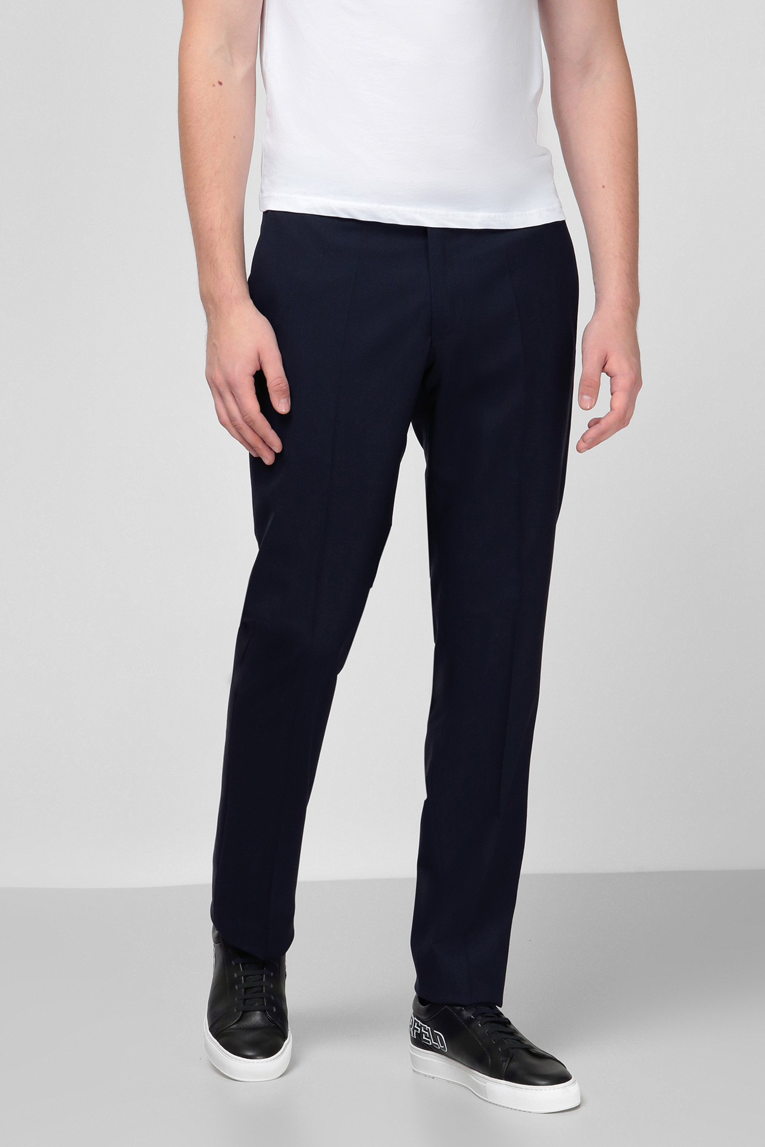 Темно-синие шерстяные брюки для парней Karl Lagerfeld 500099.255001;690