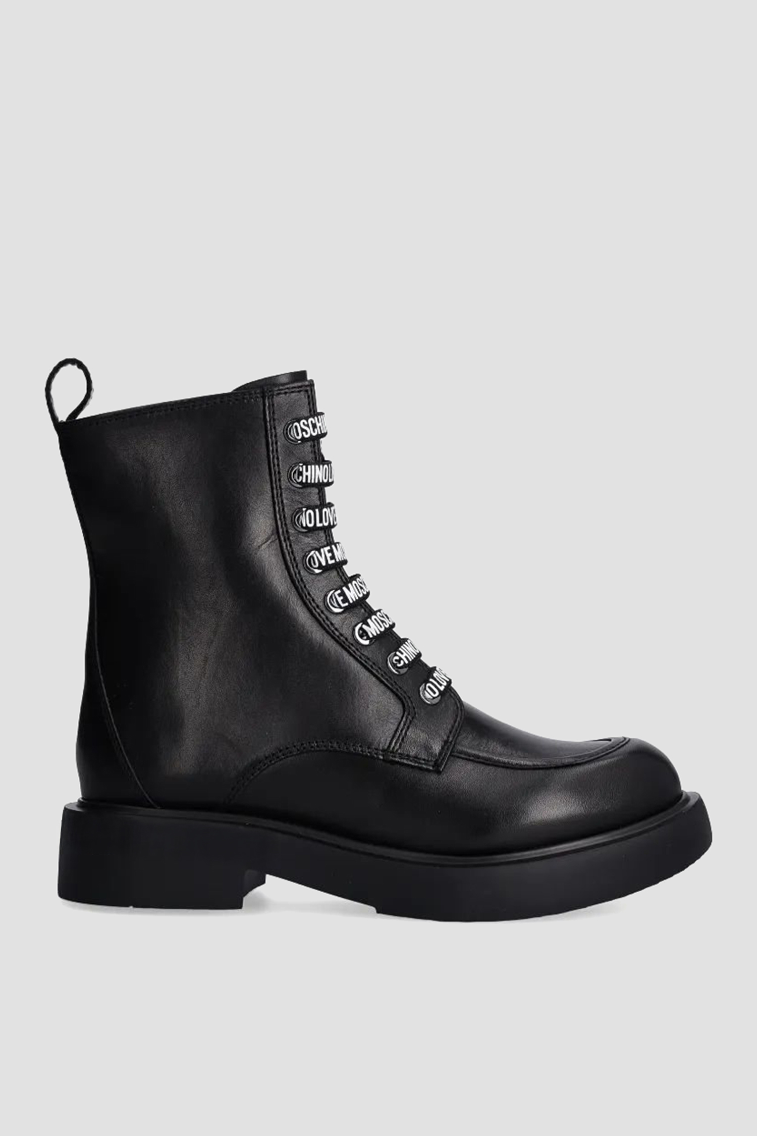 Женские черные кожаные ботинки Moschino JA24214G0L.IA0;000