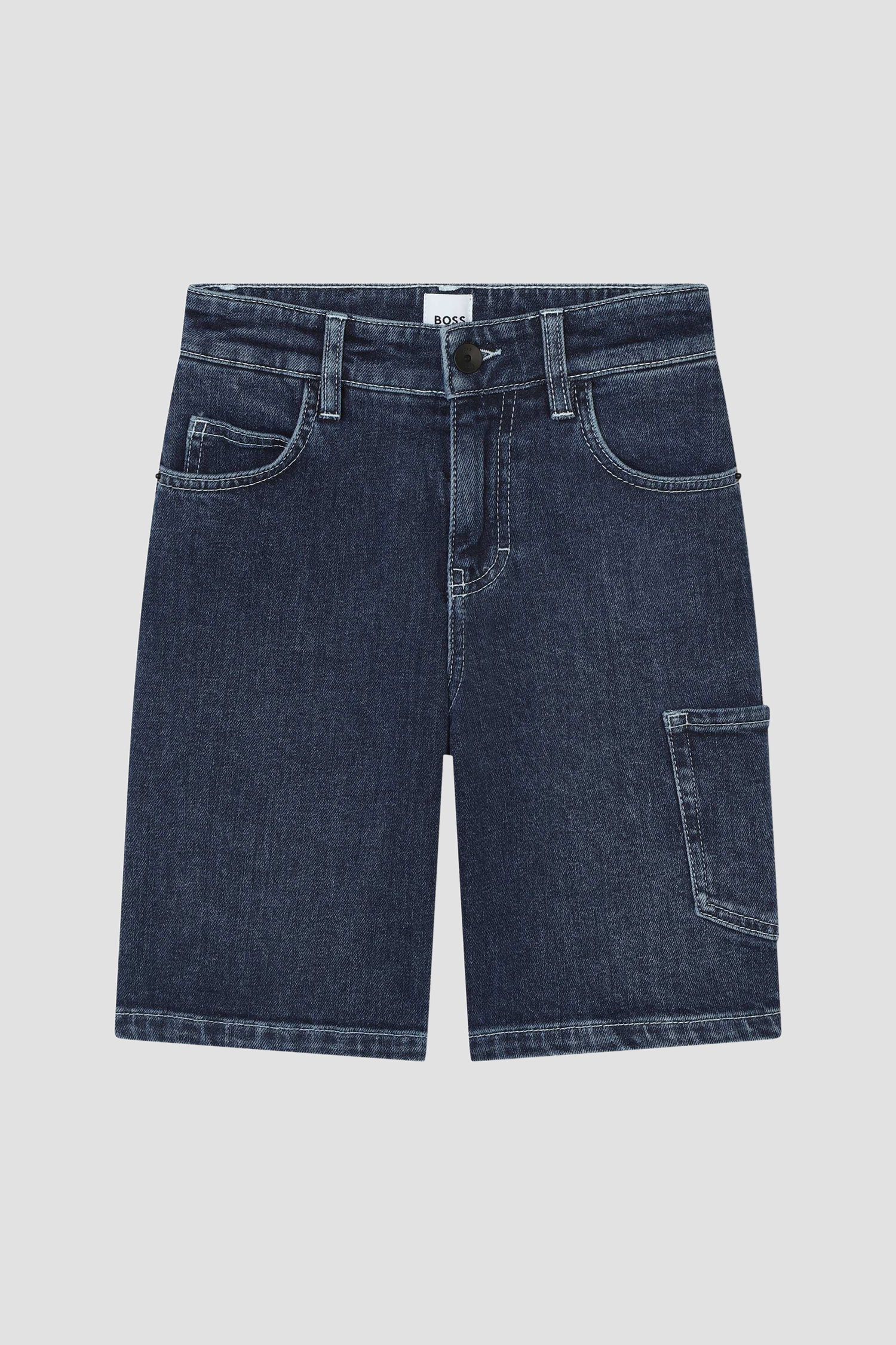 Детские темно-синие джинсовые шорты BOSS kids J50990;Z07