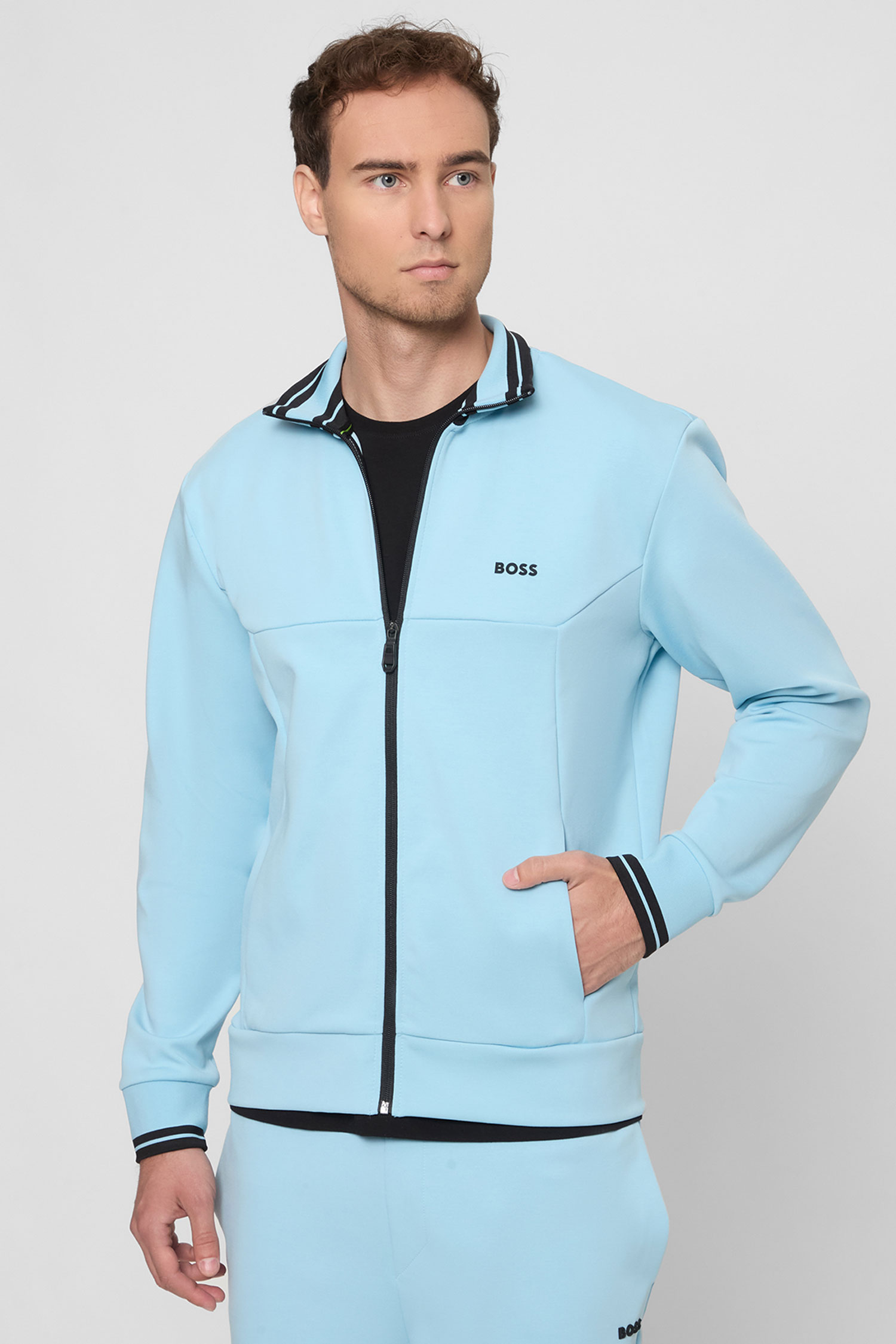 Чоловіча блакитна спортивна кофта BOSS 50543081;455