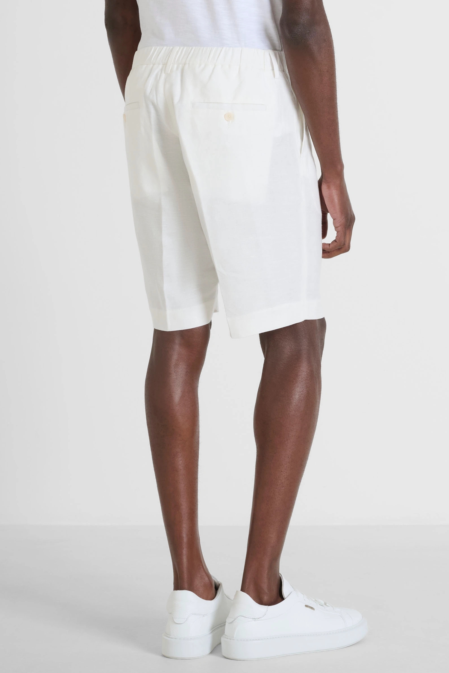 Мужские белые льняные шорты Antony Morato MMSH00214.FA900135;1011