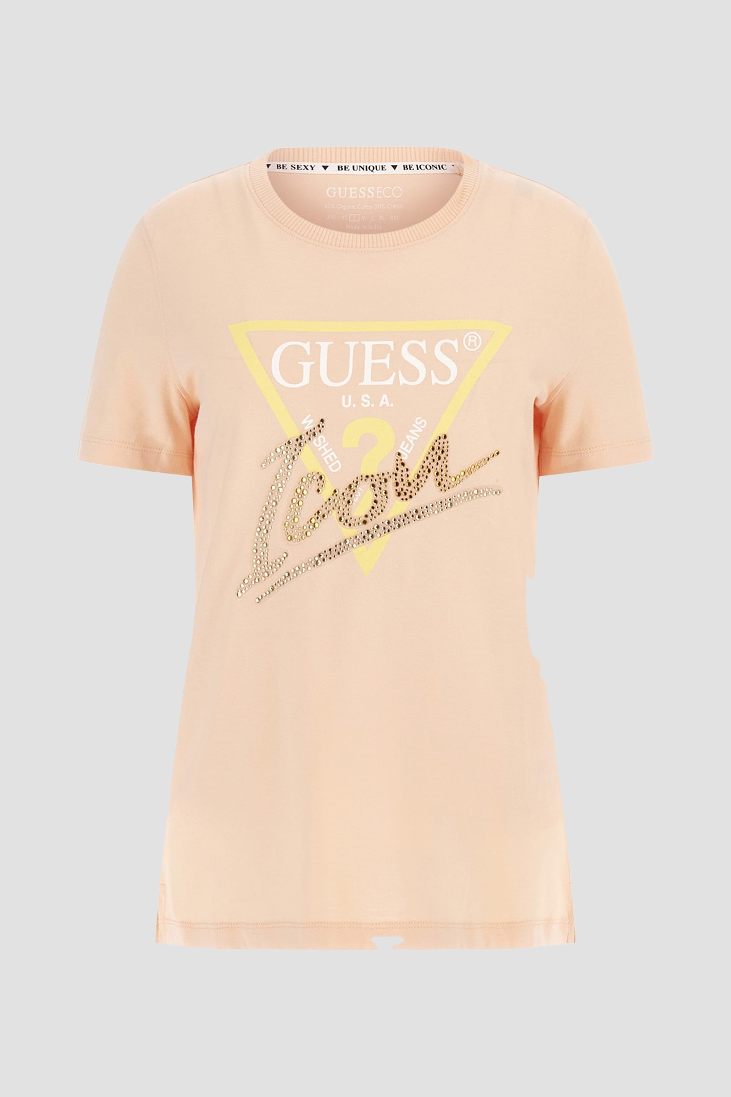 Женская персиковая футболка Guess W4GI20.I3Z14;G6J4