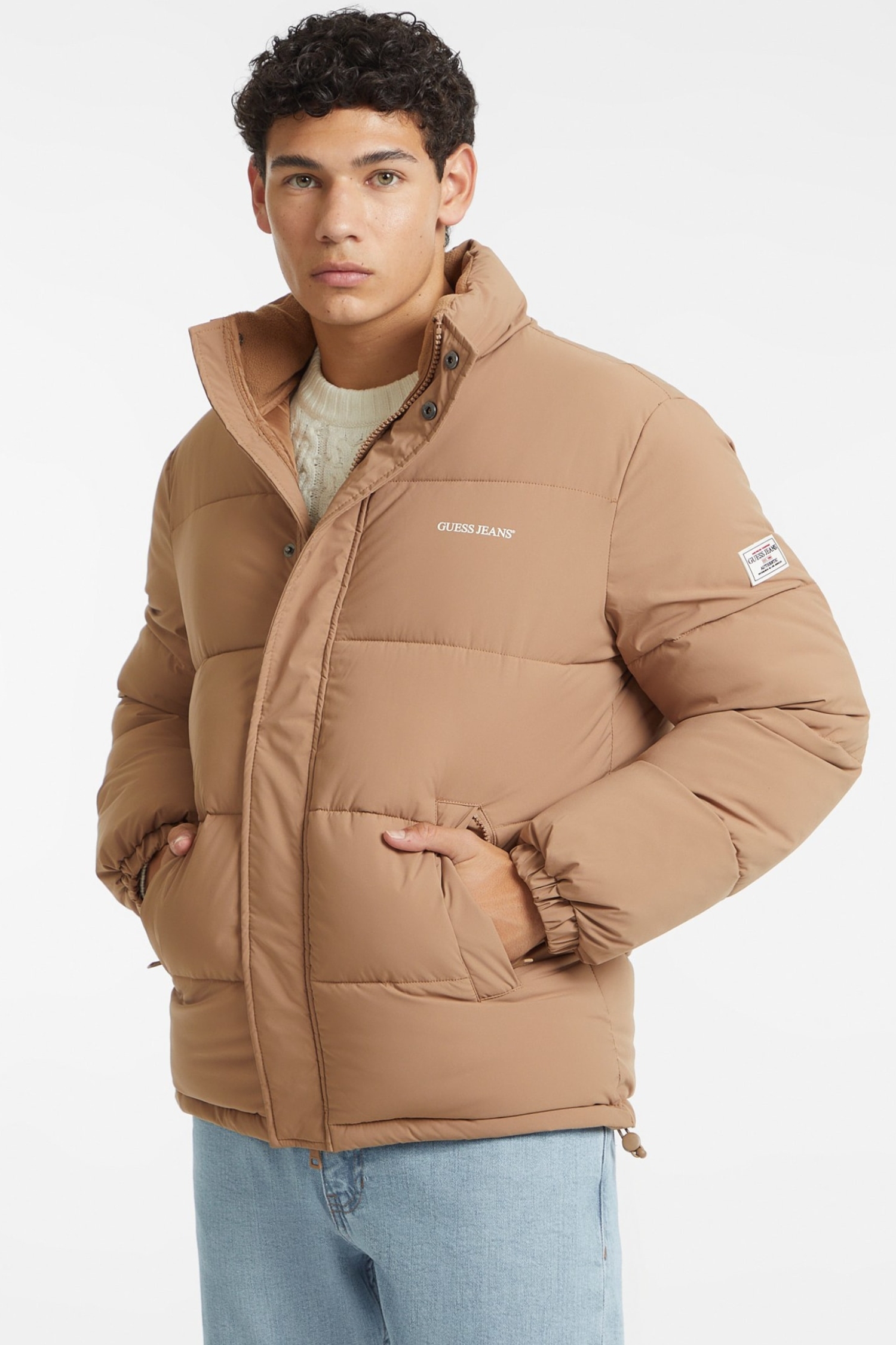 Мужская бежевая куртка Guess Jeans M4BL20.WGII2;G1DQ