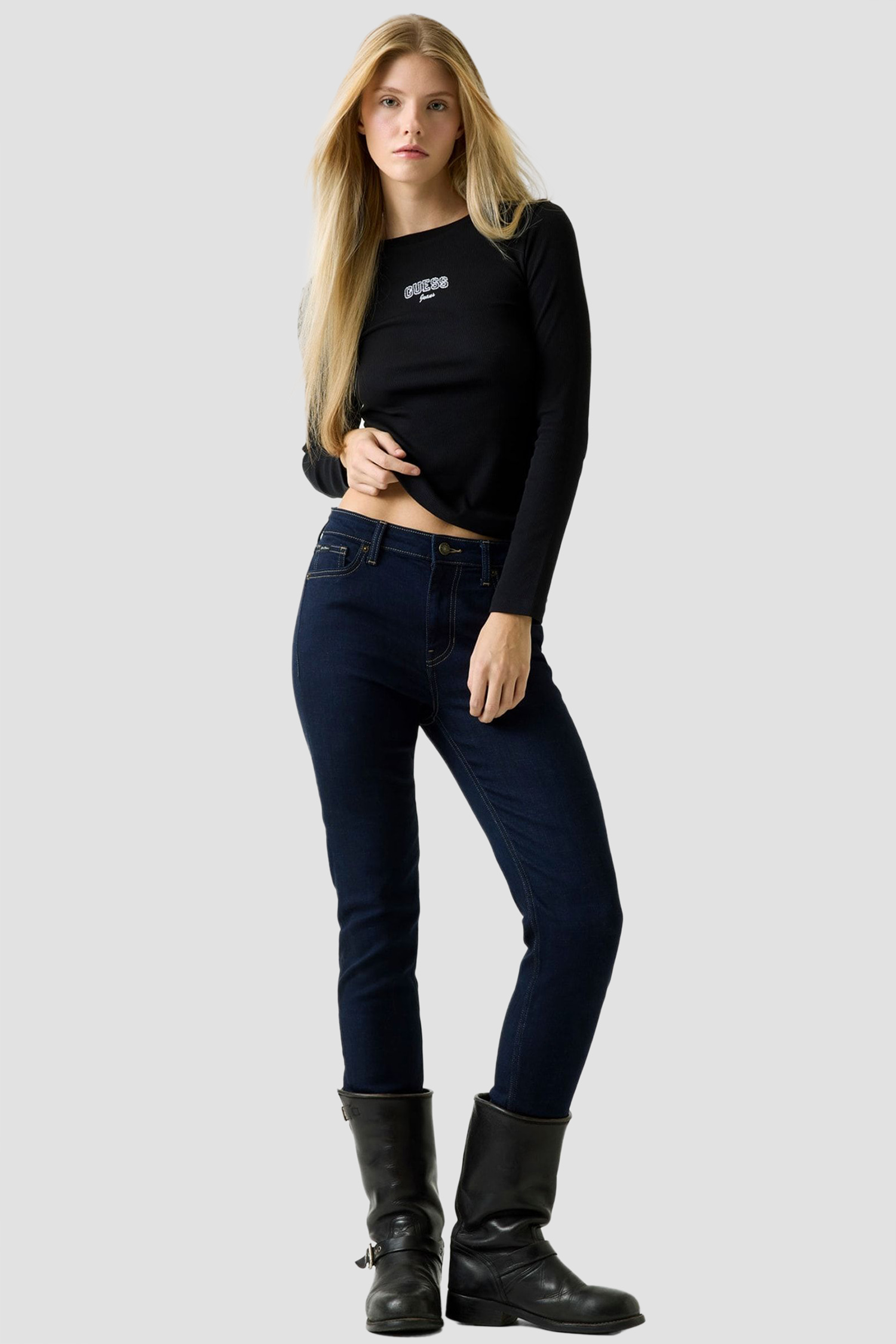 Жіночий чорний джемпер Guess Jeans W6RP22.KA0H1;JBLK