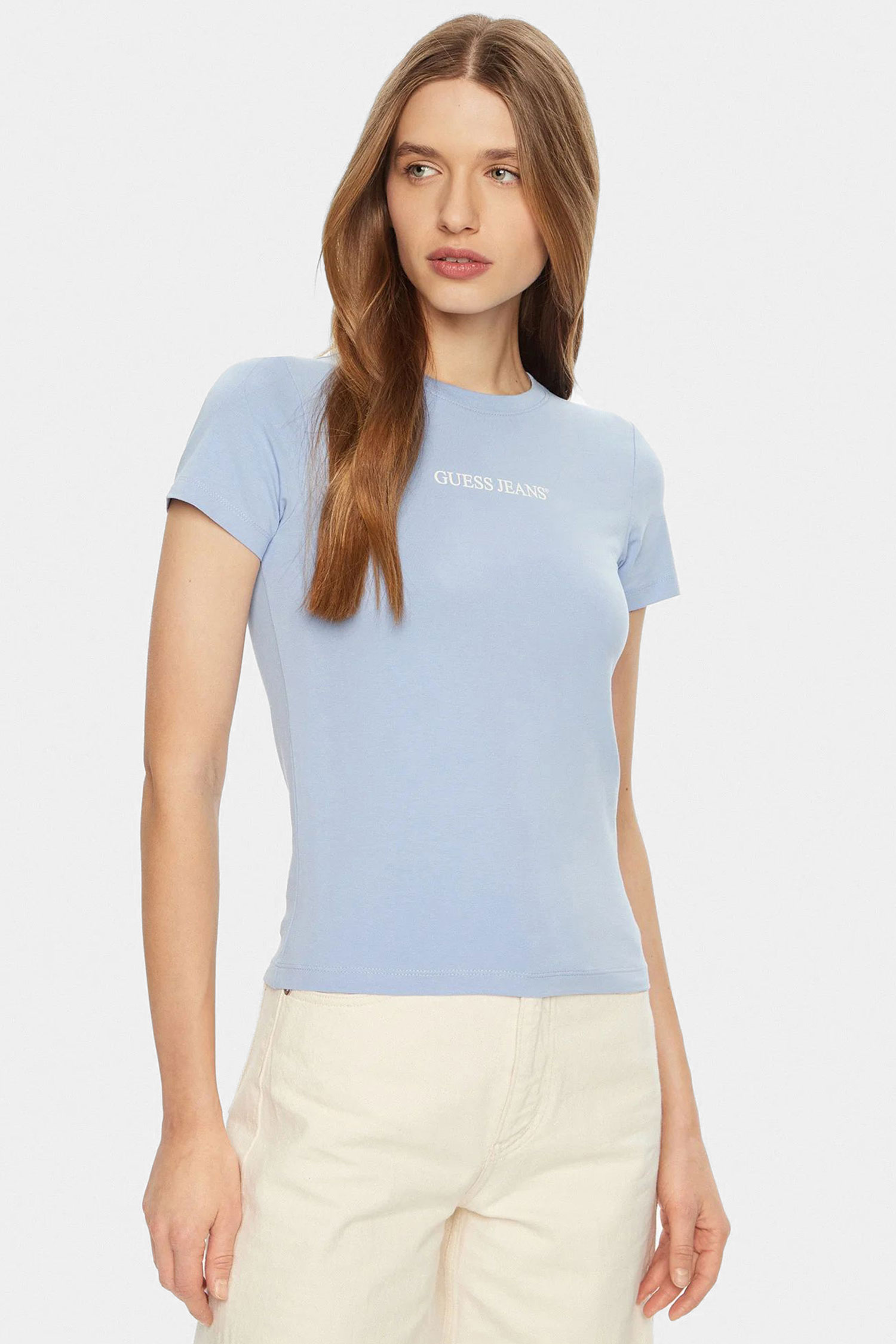 Жіноча блакитна футболка Guess Jeans W4YI01.J1314;G7CP