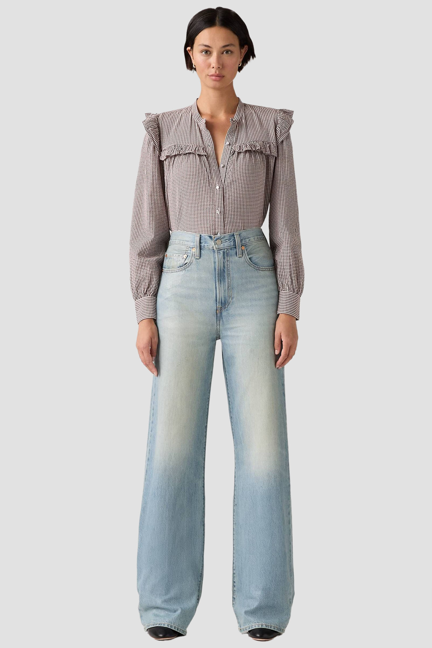 Женские голубые джинсы Ribcage Wide Leg Levi’s® A6081;0069