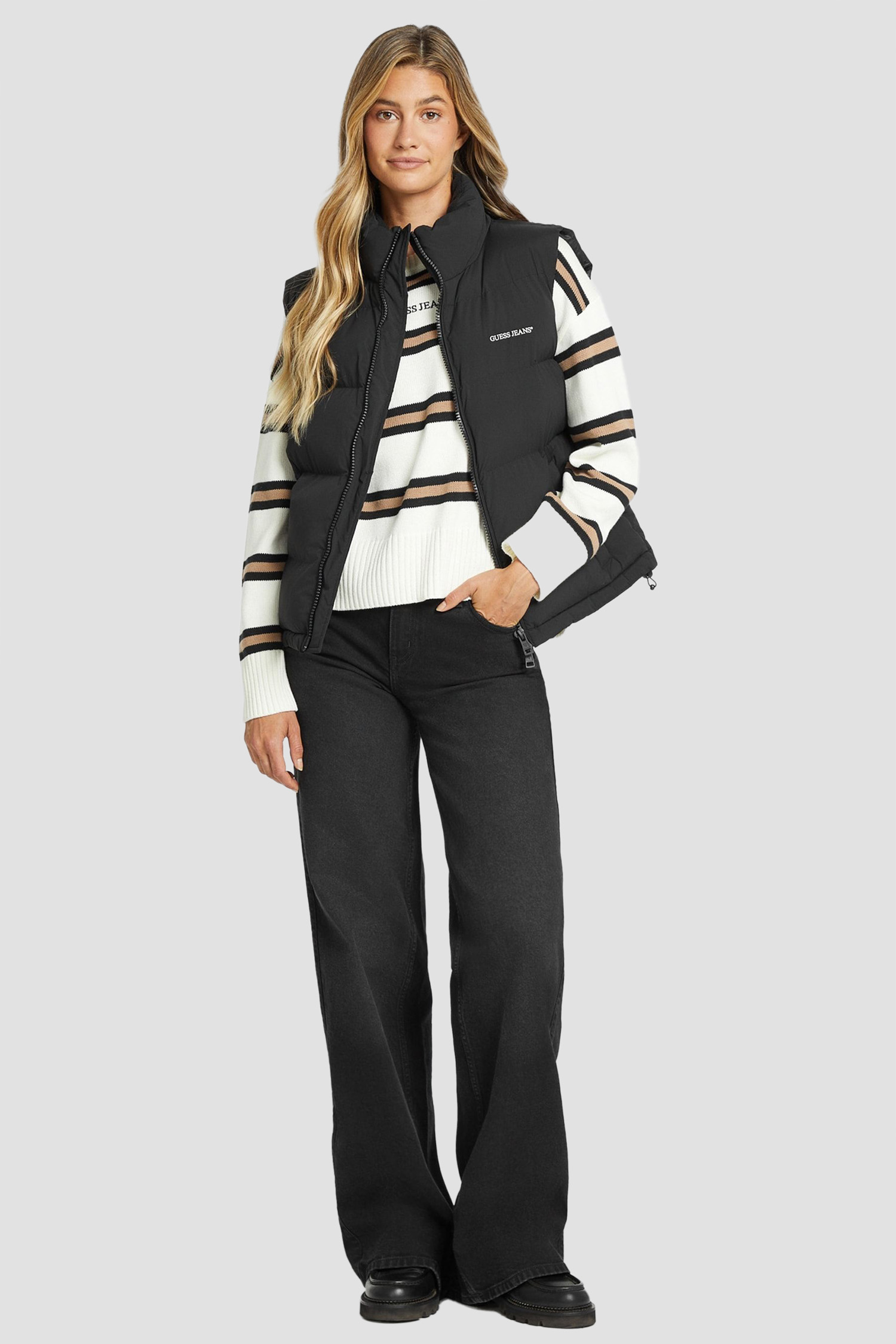 Женский черный жилет Guess Jeans W4BN59.WGII2;JBLK