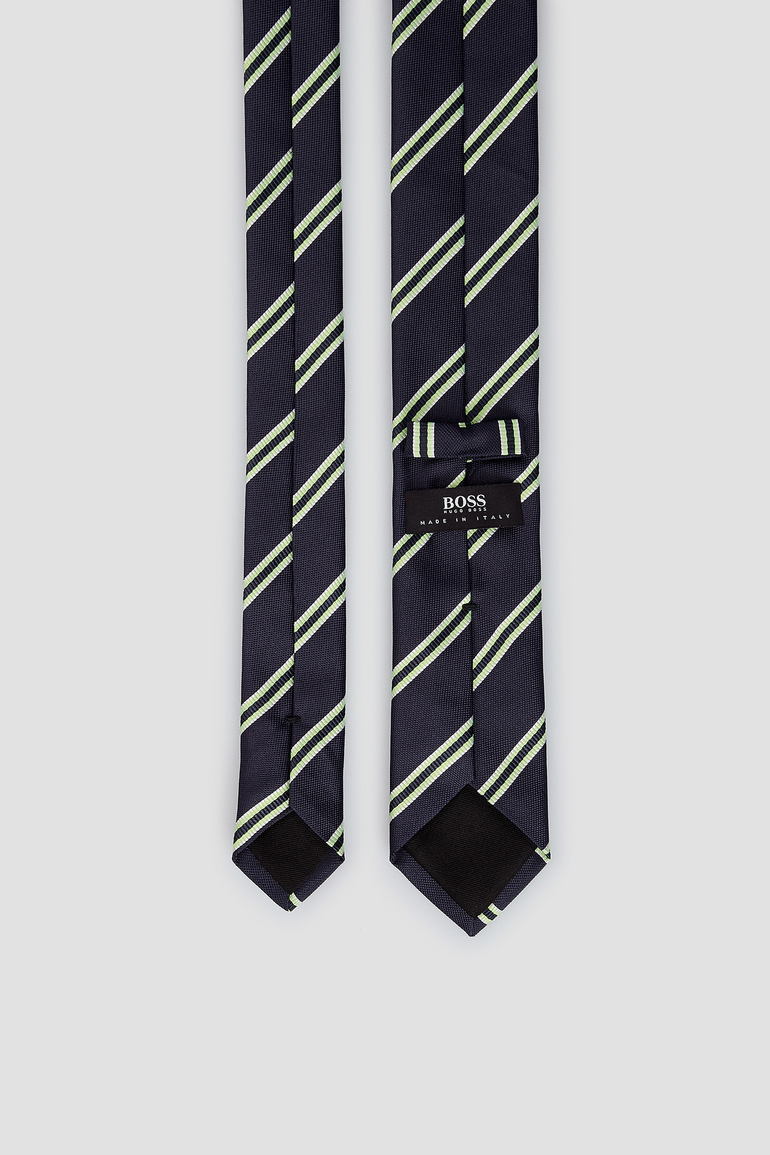 Мужской темно-синий шелковый галстук в полоску BOSS 50434478;494