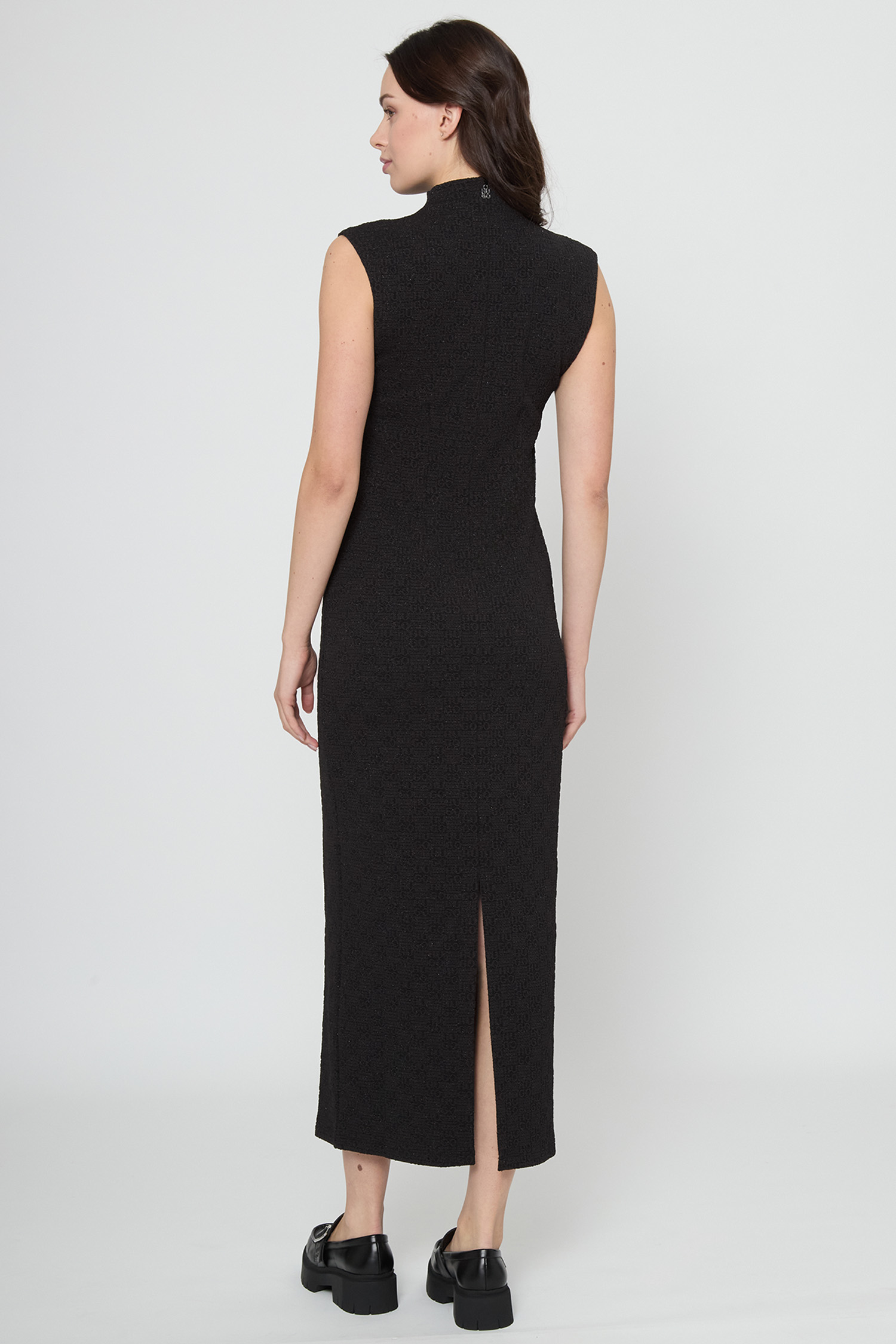 Женское черное платье с узором HUGO 50550118;001