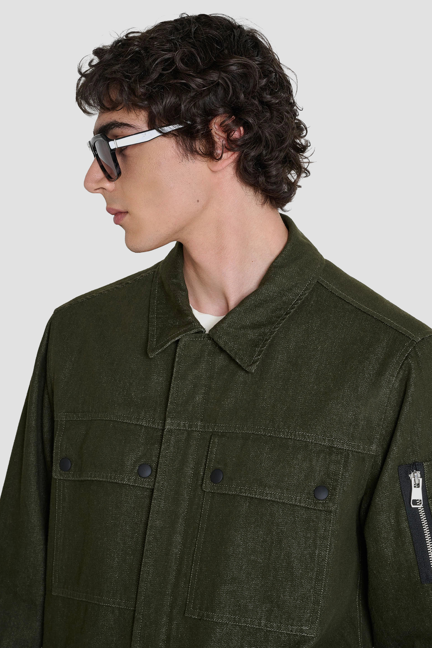 Мужская оливковая джинсовая куртка Antony Morato MMCO00986.FA700172;4088