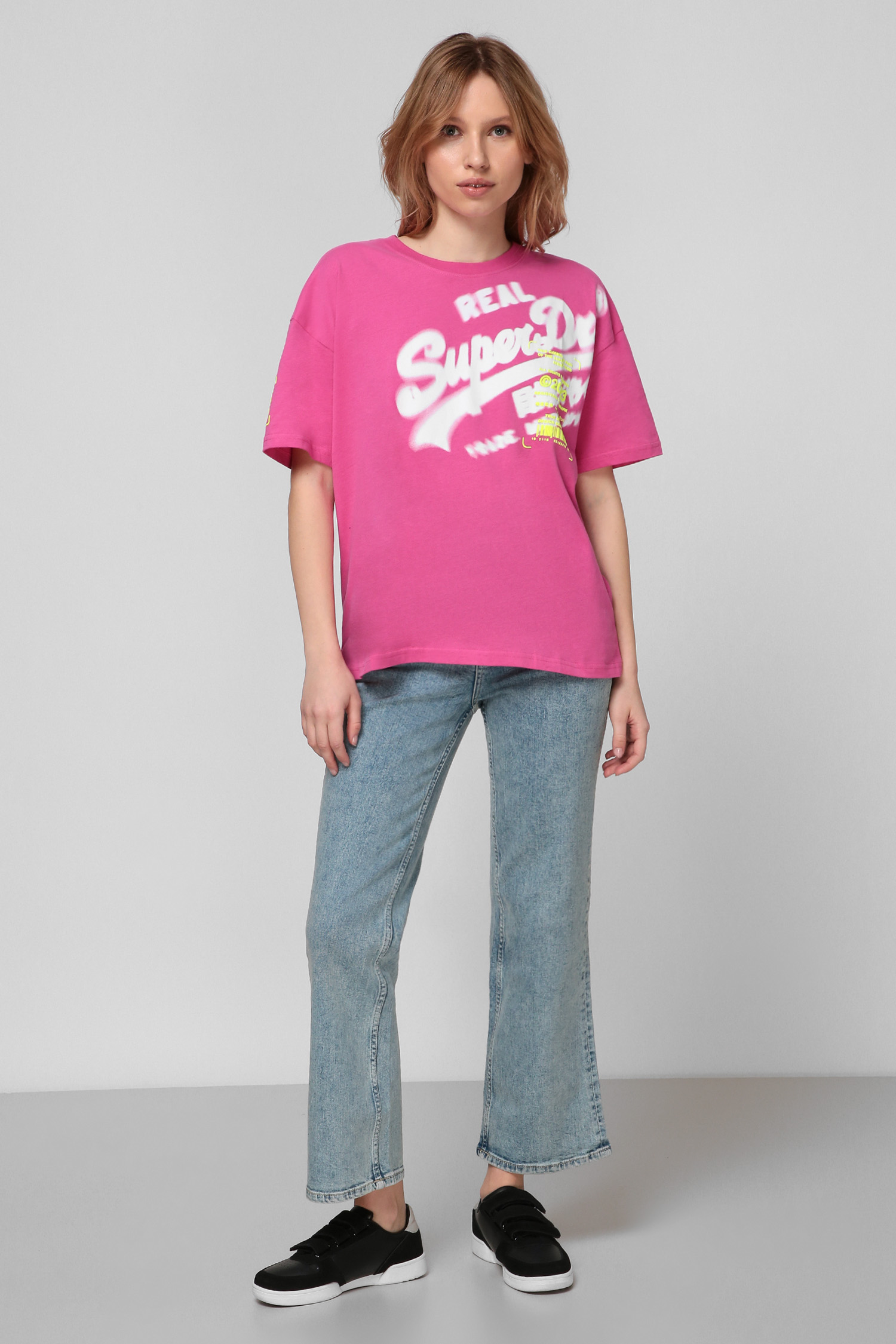 Женская розовая футболка SuperDry W1010263A;24Y