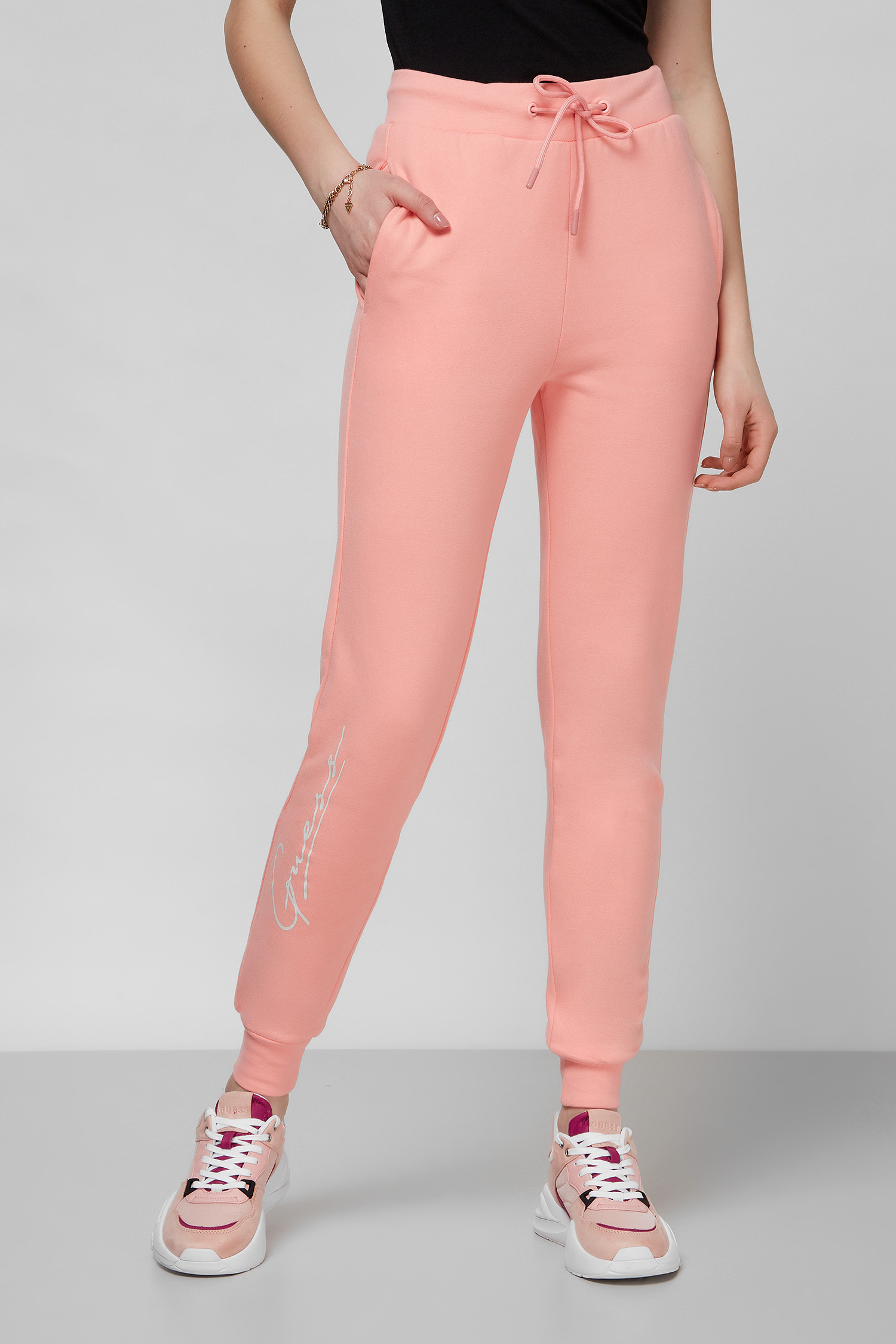 Персикові спортивні штани для дівчат Guess V2RB18.KAOR1;A605