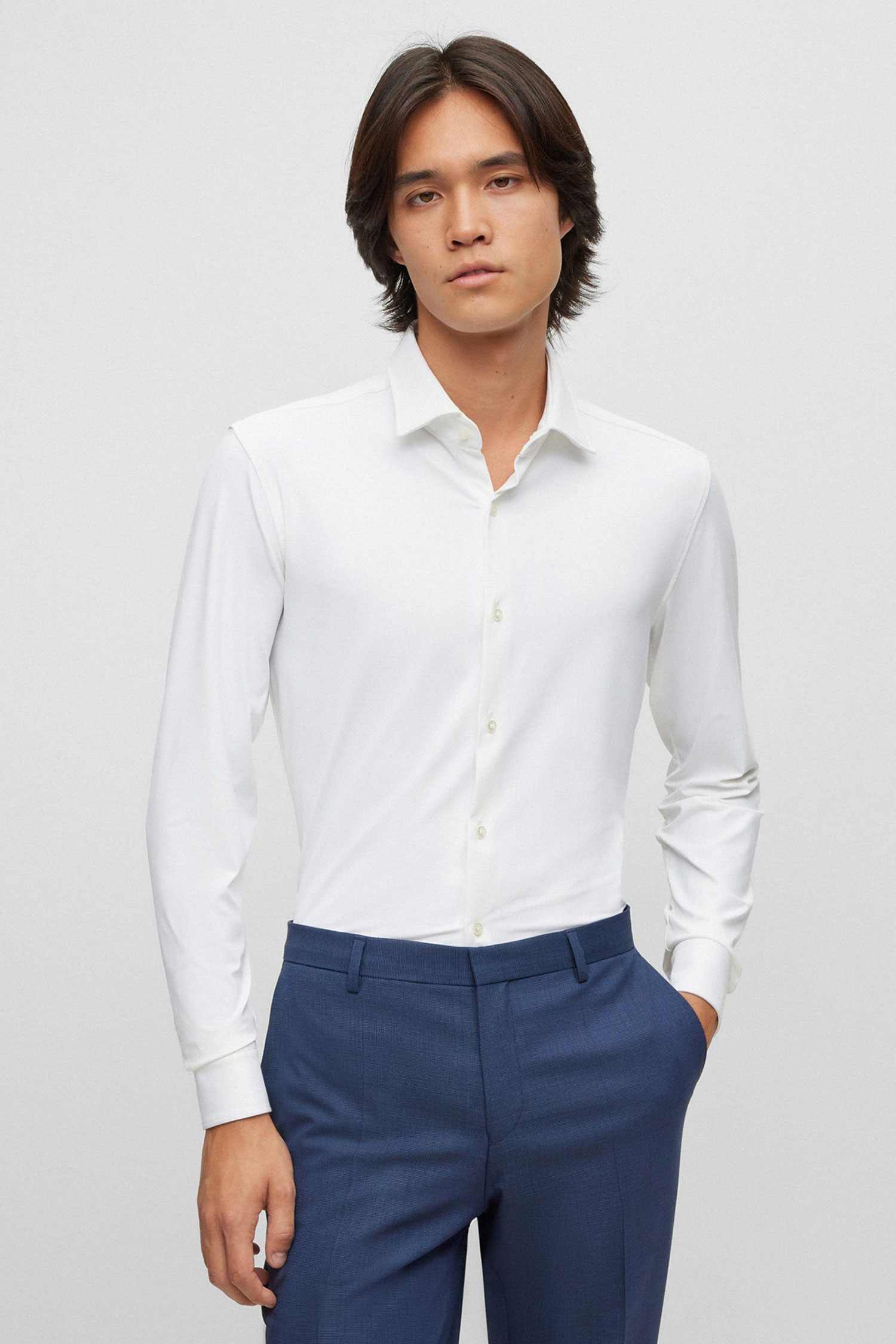 Мужская белая рубашка HUGO 50481195;199