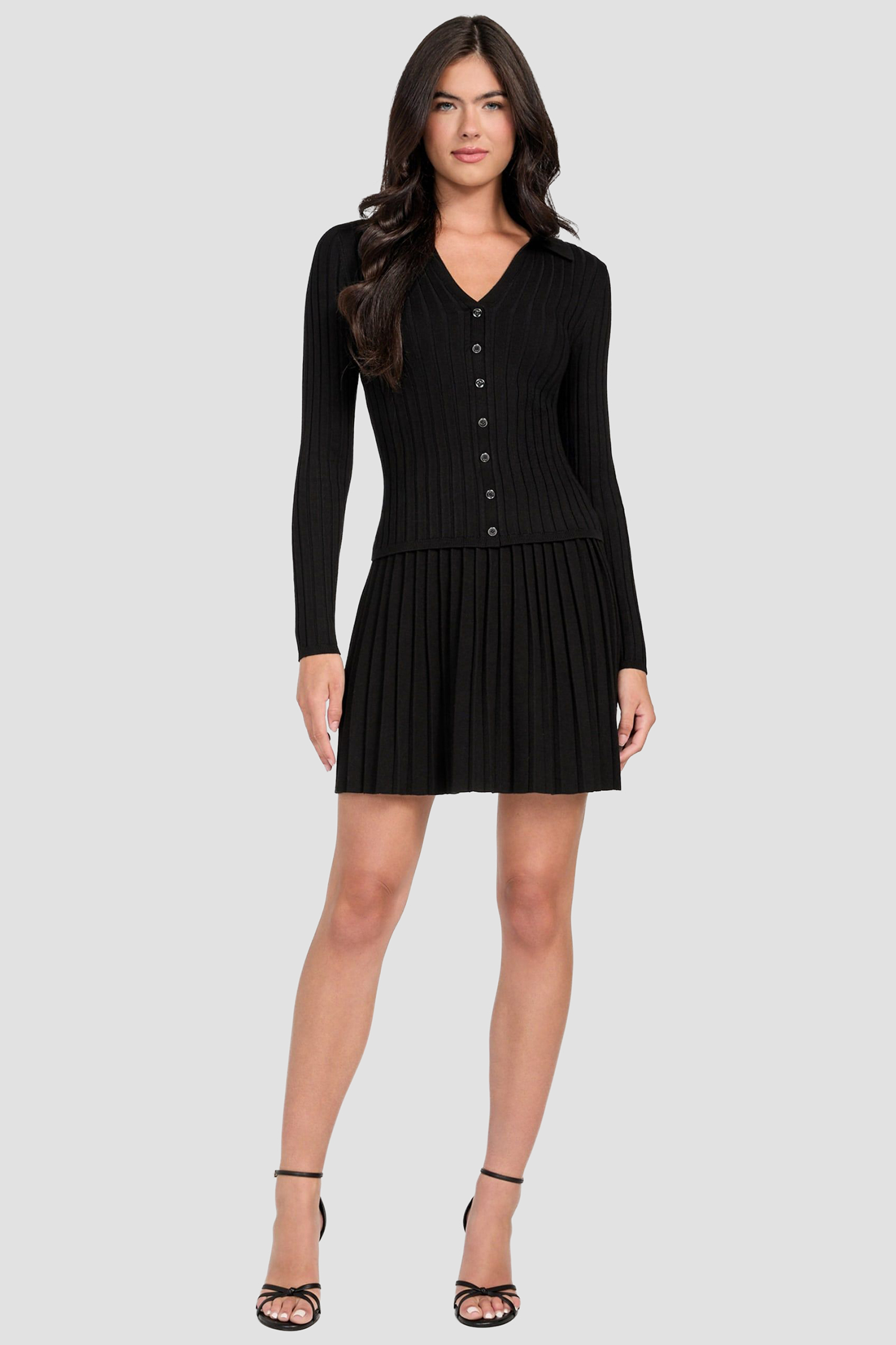 Жіноча чорна плісирована спідниця Guess W5BD1O.Z2YK2;JBLK