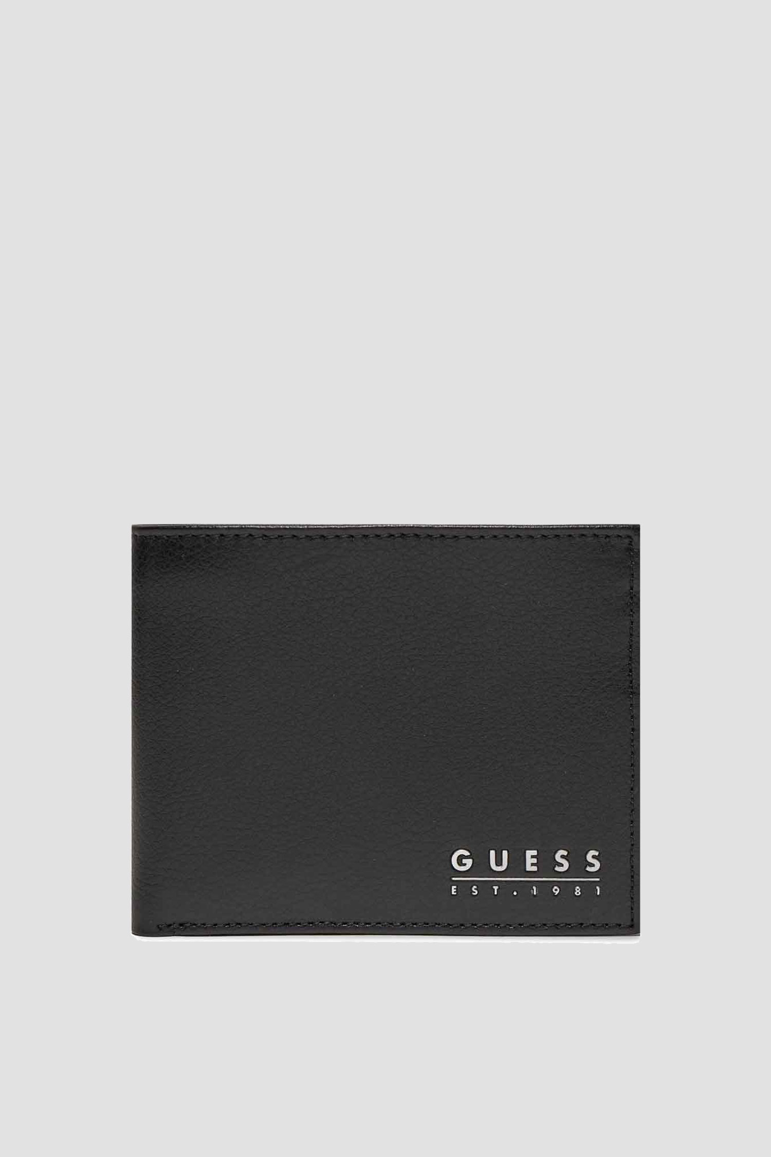 Чоловічий чорний шкіряний гаманець Guess SMFIDA.LEA20;BLA