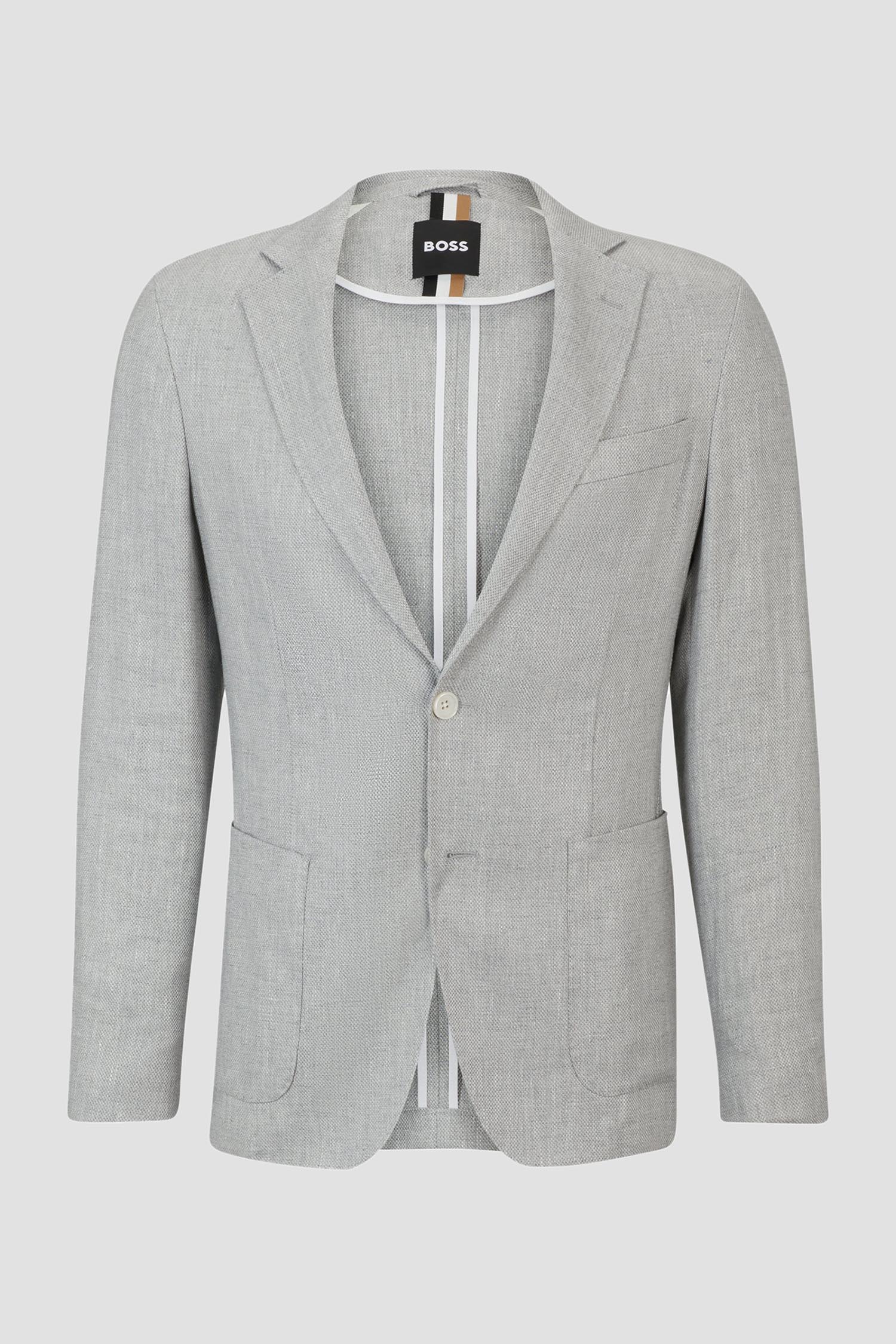Чоловічий сірий лляний блейзер BOSS 50514618;041