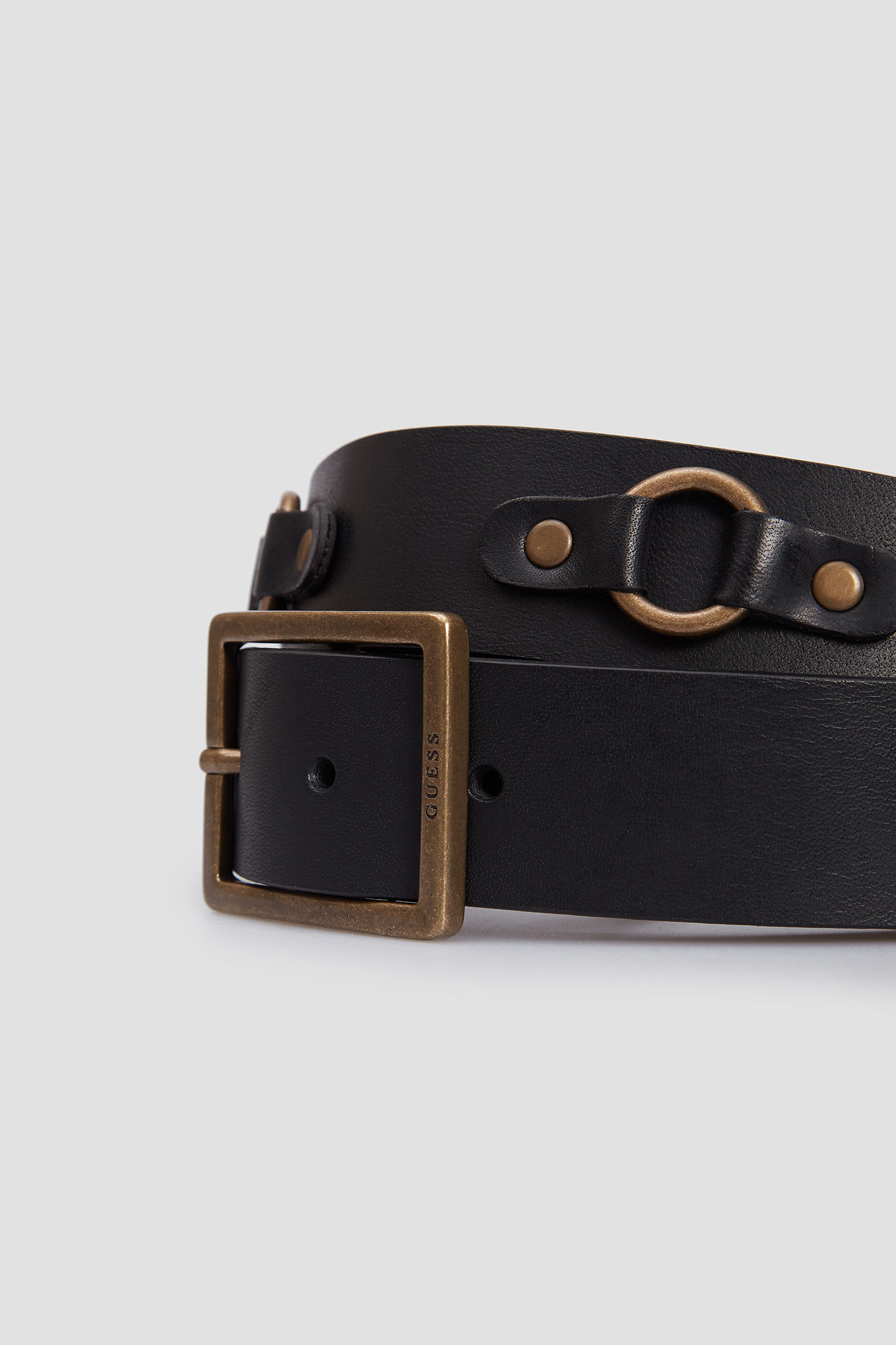 Мужской черный кожаный ремень Guess BM7401.LEA35;BLA