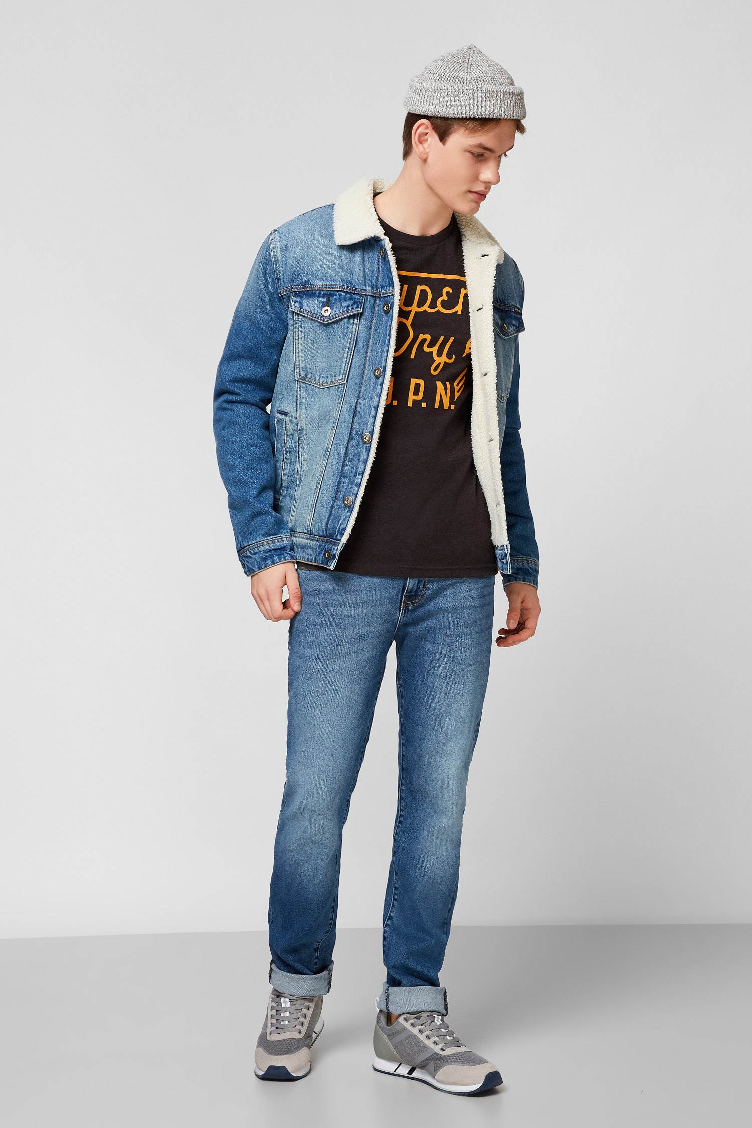 Голубая джинсовая куртка для парней SuperDry M5010280A;3ME