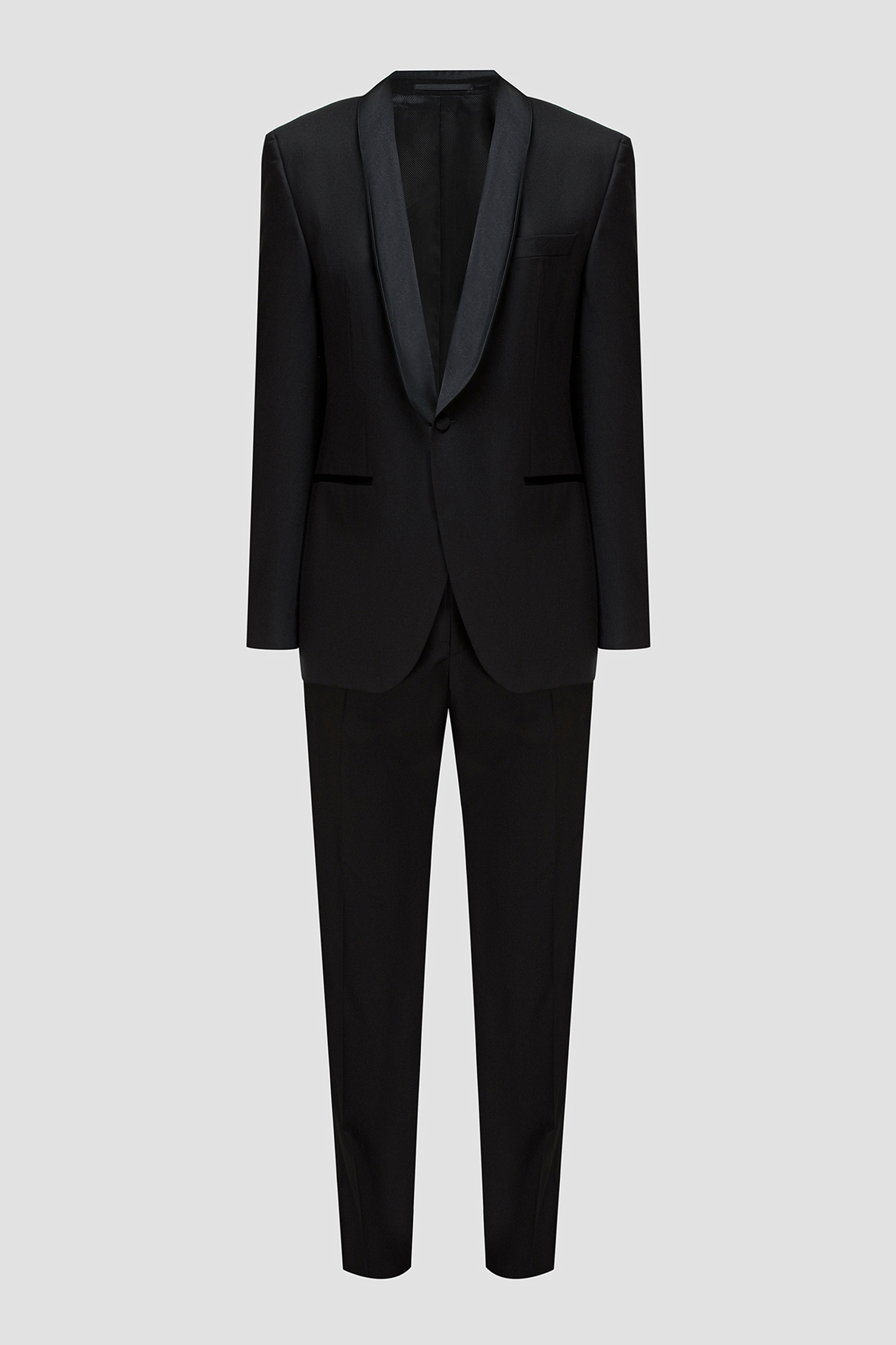 Чоловічий чорний вовняний костюм (піджак, брюки) BOSS 50379909К;001