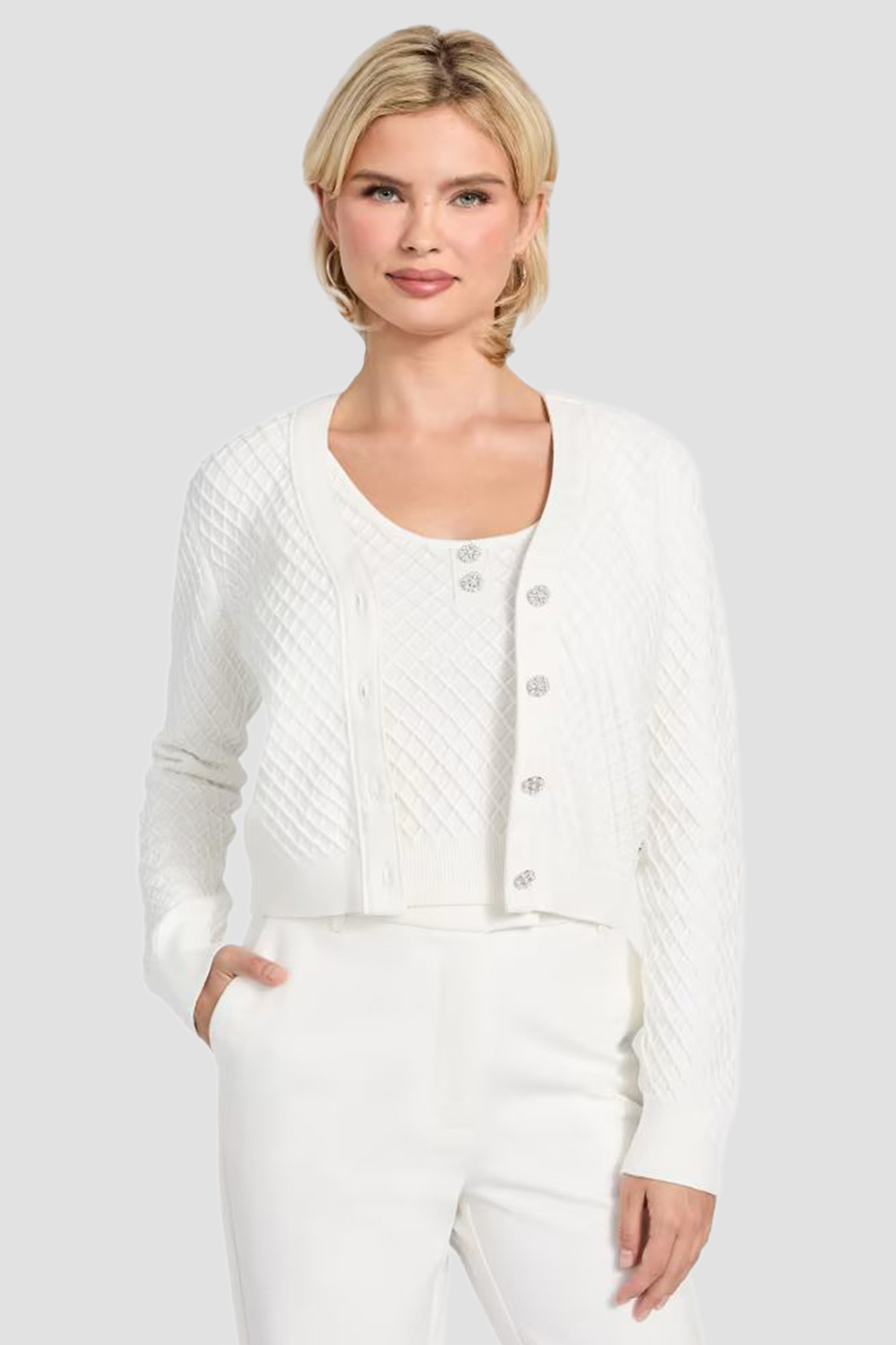 Жіночий білий кардиган Guess W6RR29.Z3P41;G012