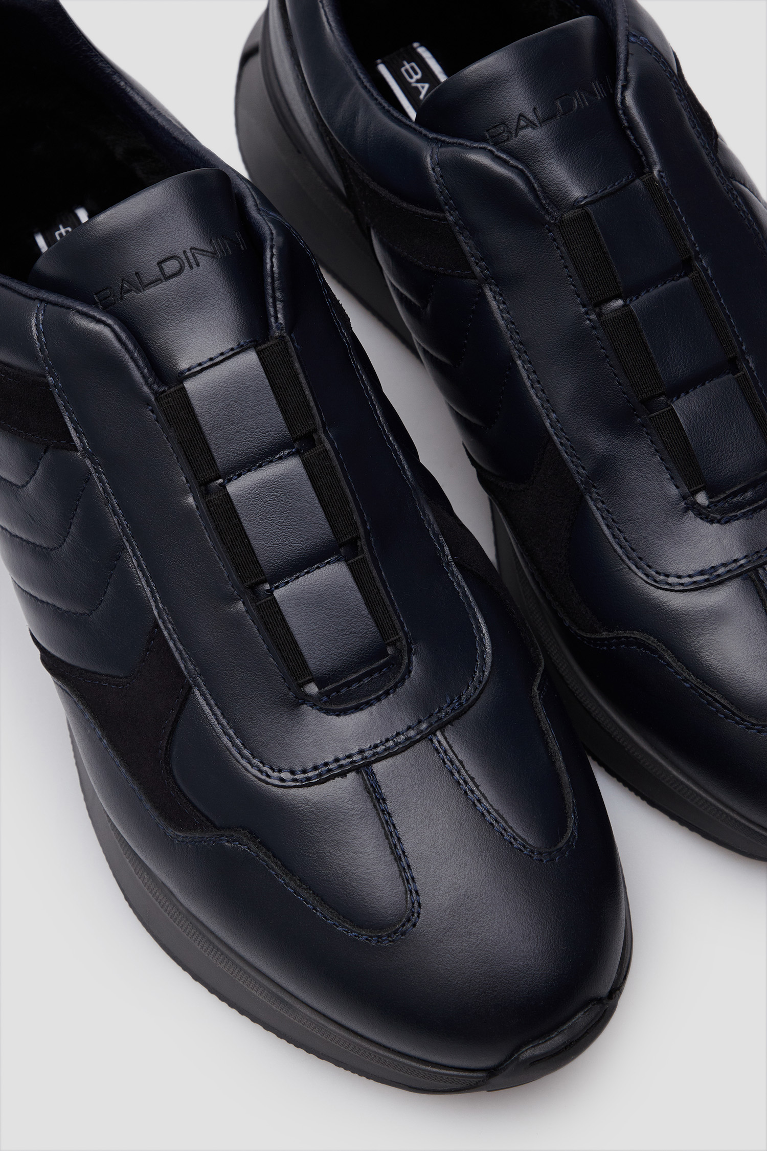 Мужские темно-синие кожаные кроссовки BALDININI U5B842A1VITE;1500