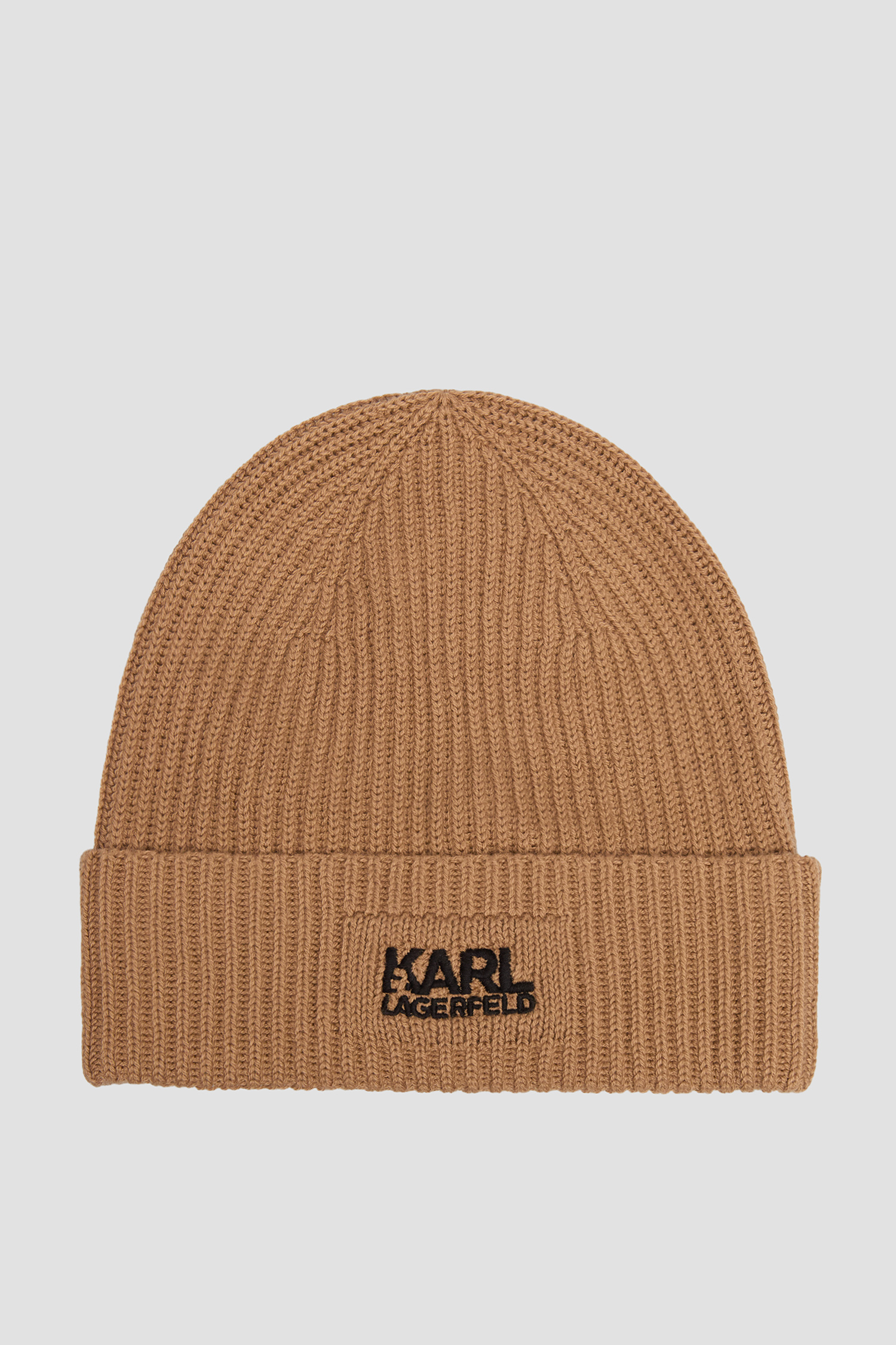 Мужская бежевая шерстяная шапка Karl Lagerfeld 554305.805601;430