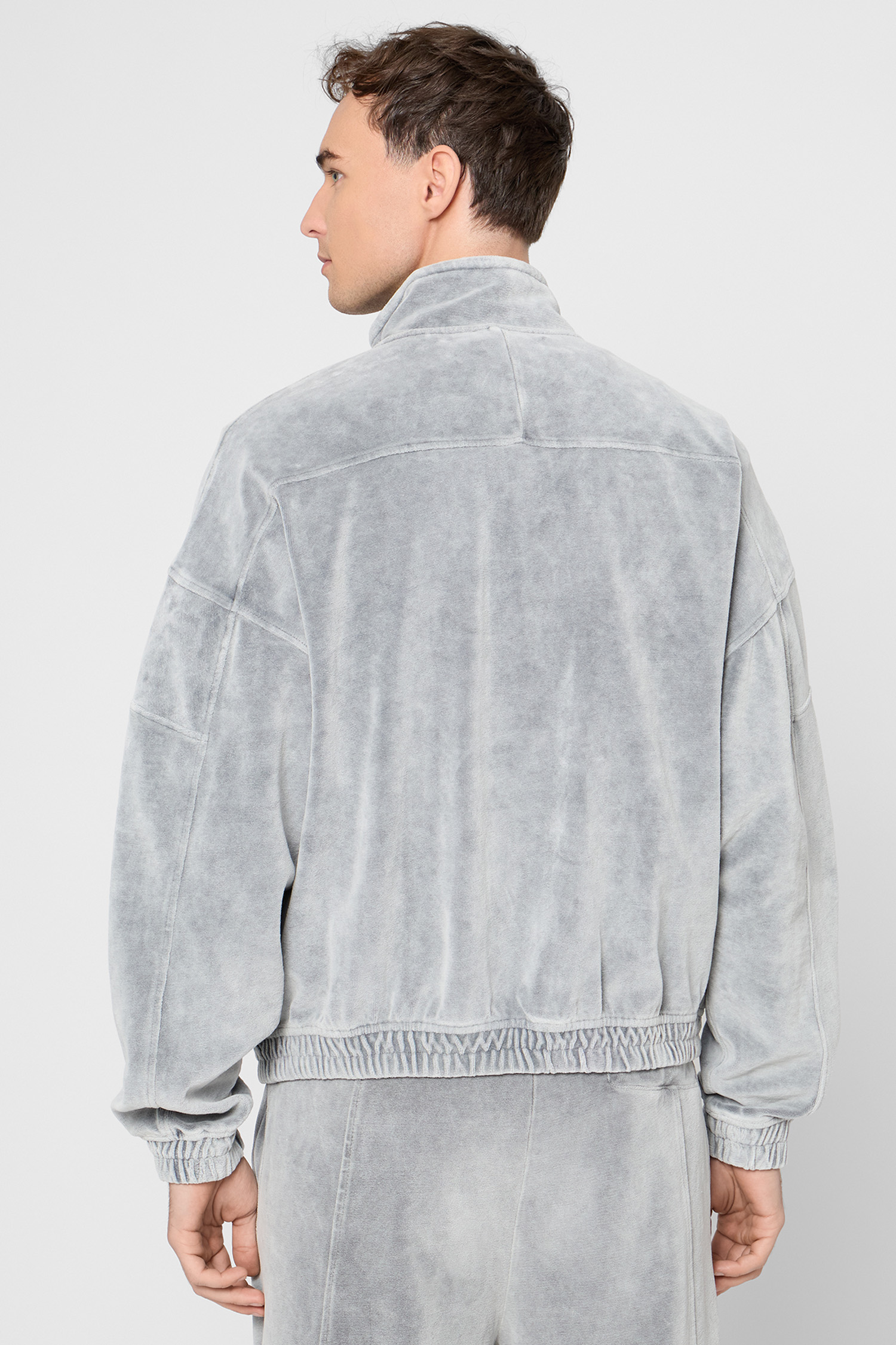 Мужская серая велюровая спортивная кофта HUGO 50546678;017