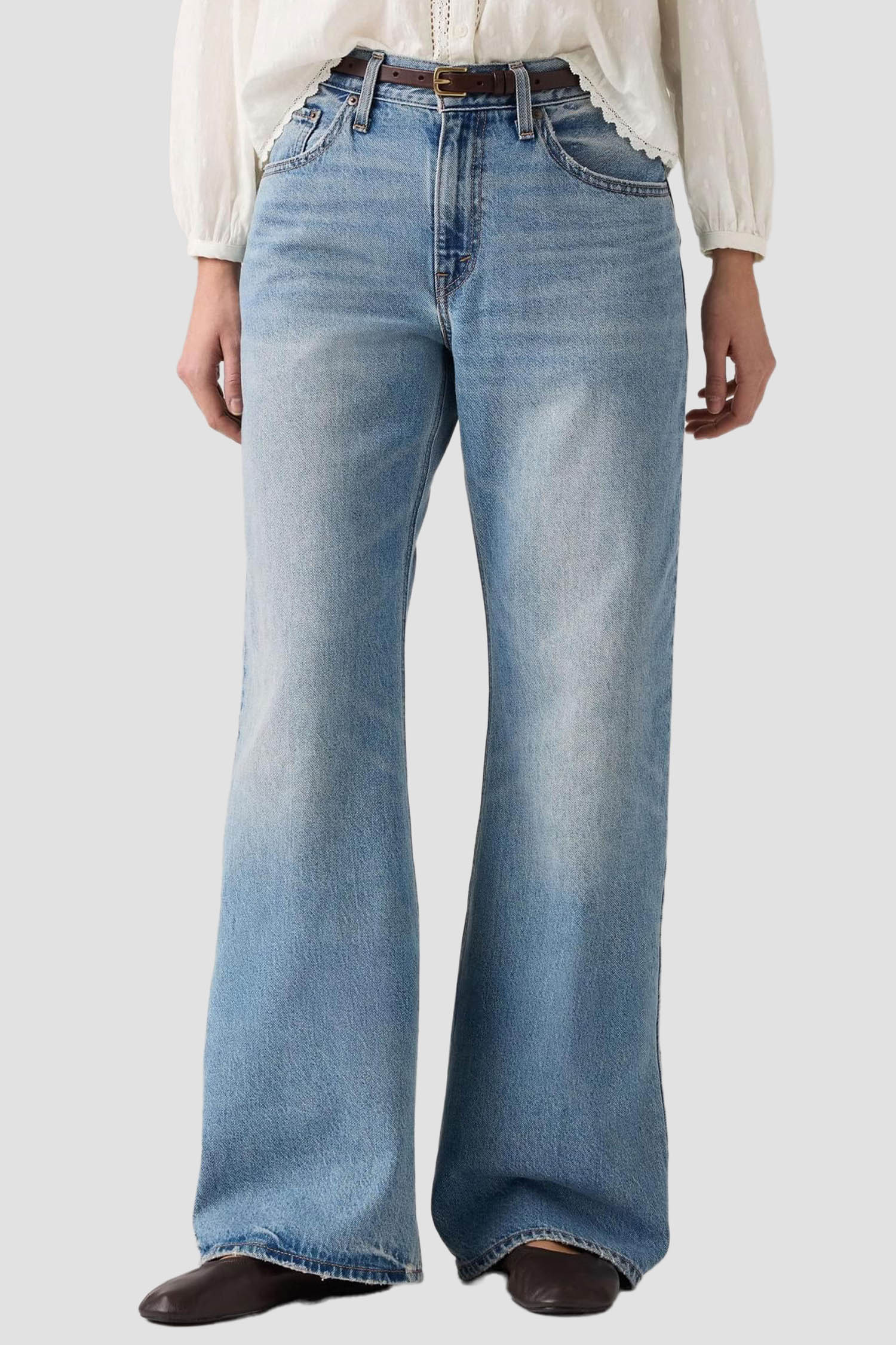 Женские голубые джинсы Loose Boot Levi’s® 005DO;0000