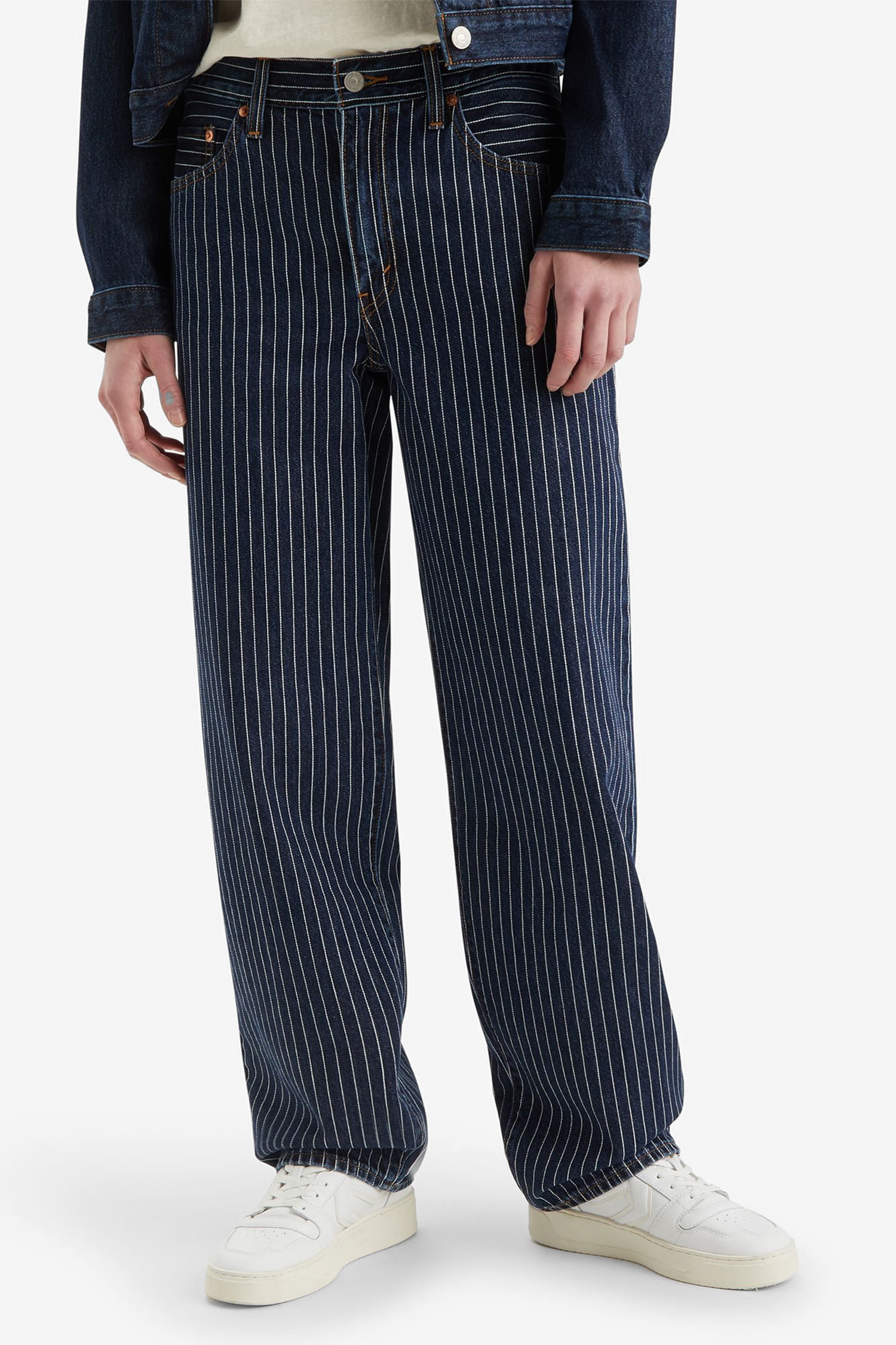 Женские темно-синие джинсы в полоску Baggy Dad Levi’s® A3494;0047