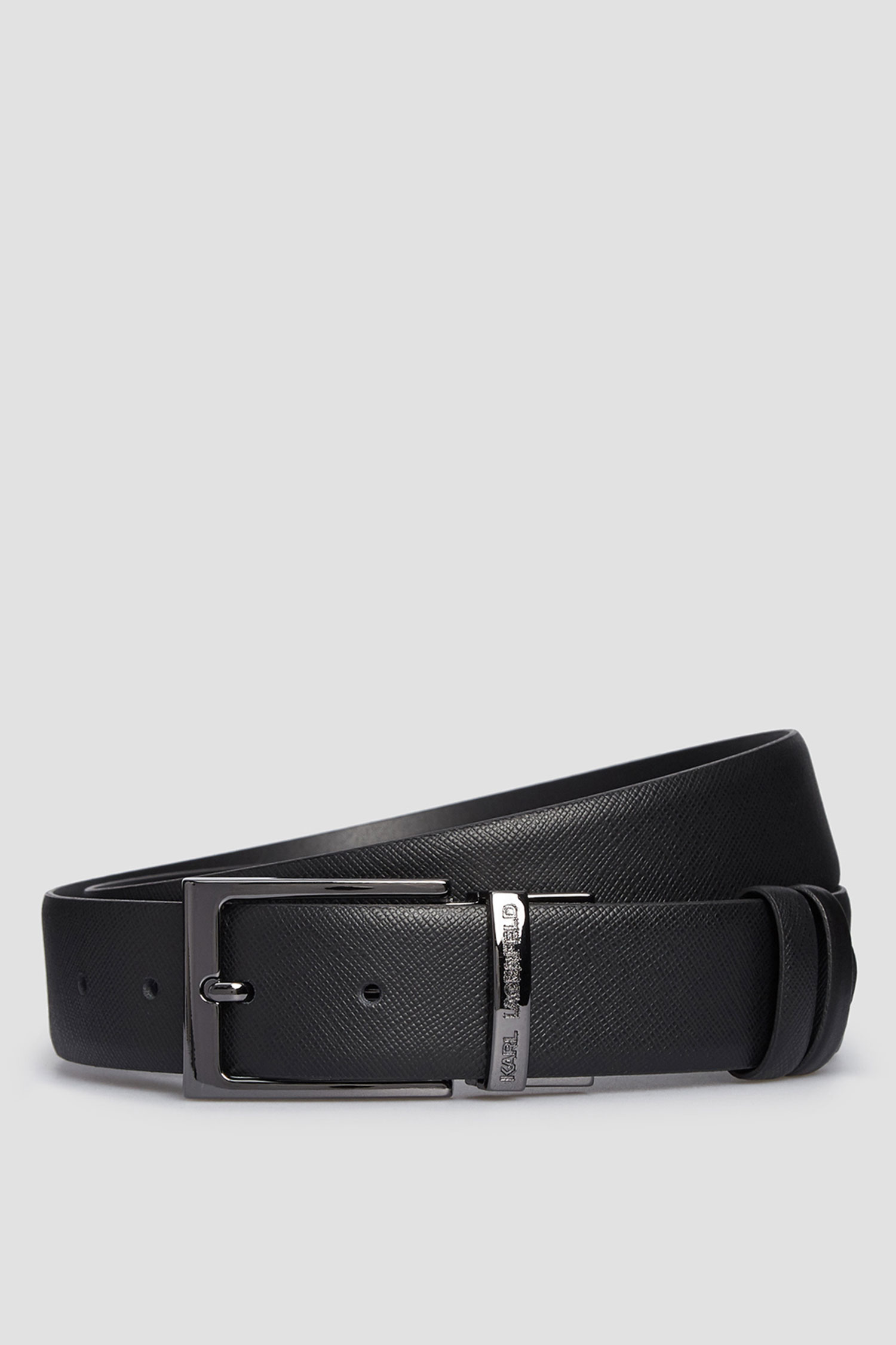 Мужской черный кожаный двухсторонний ремень Karl Lagerfeld 502453.815300;990