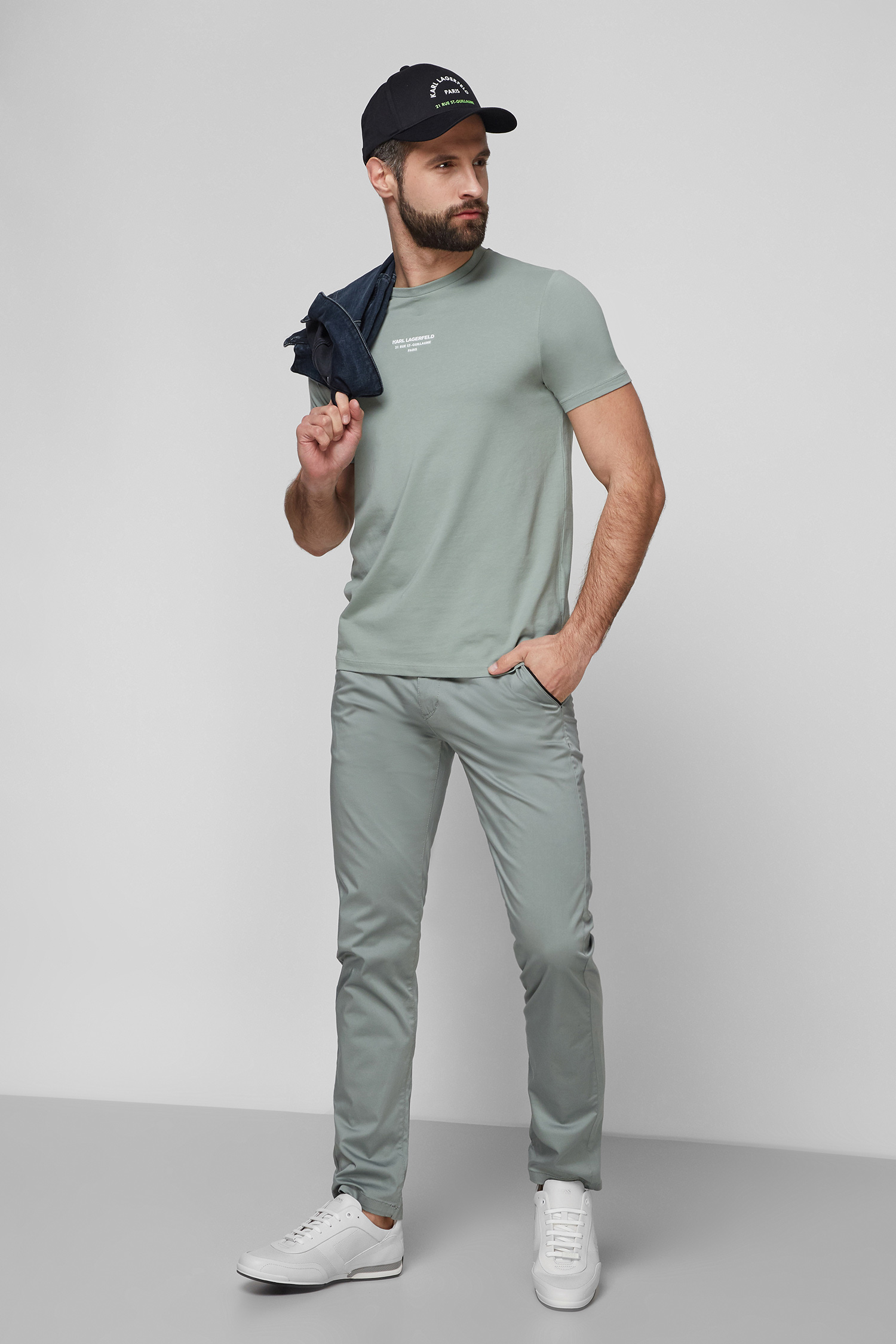 Мужские мятные чиносы Karl Lagerfeld 511801.255836;510