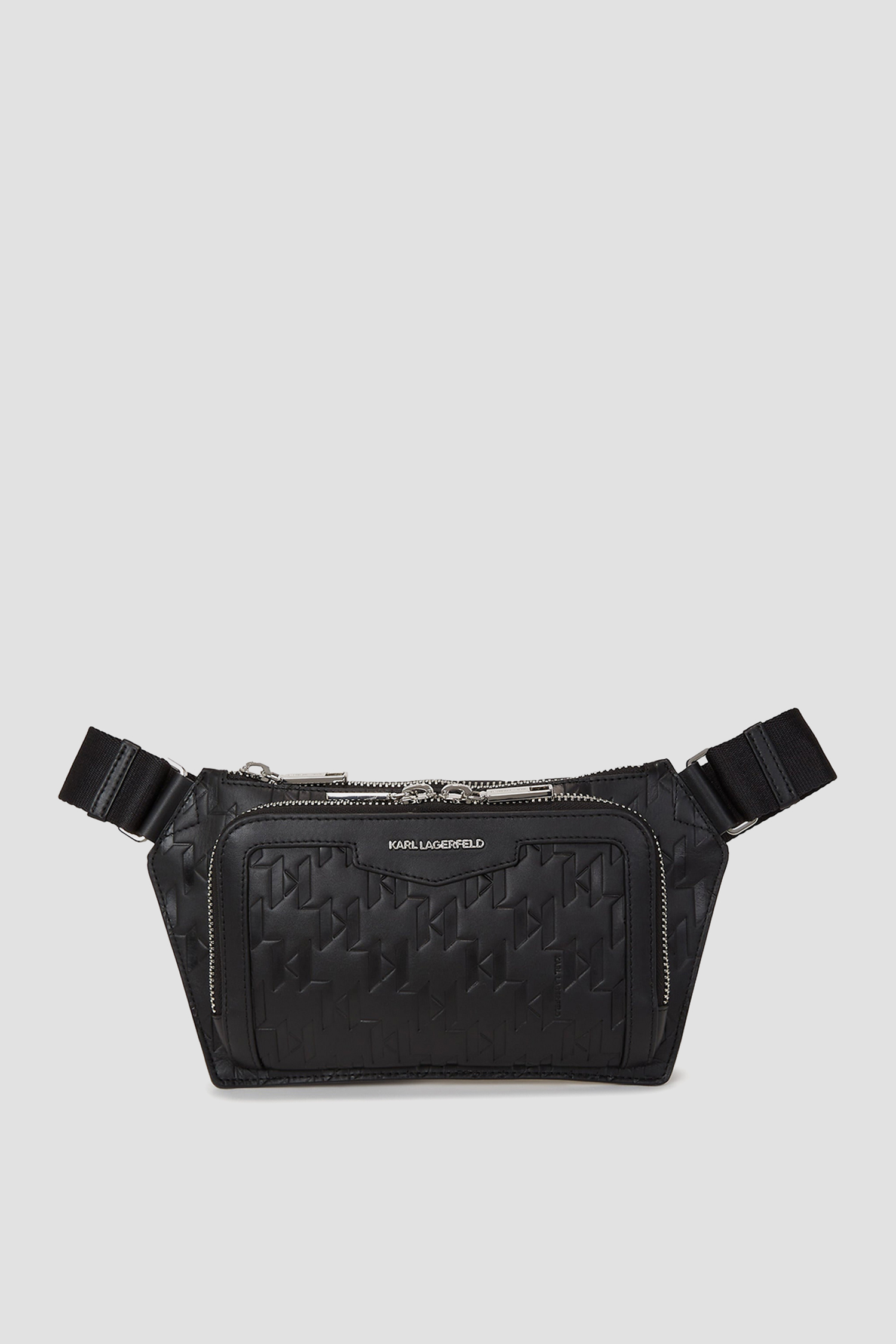 Мужская черная кожаная поясная сумка Karl Lagerfeld A1M30004;999